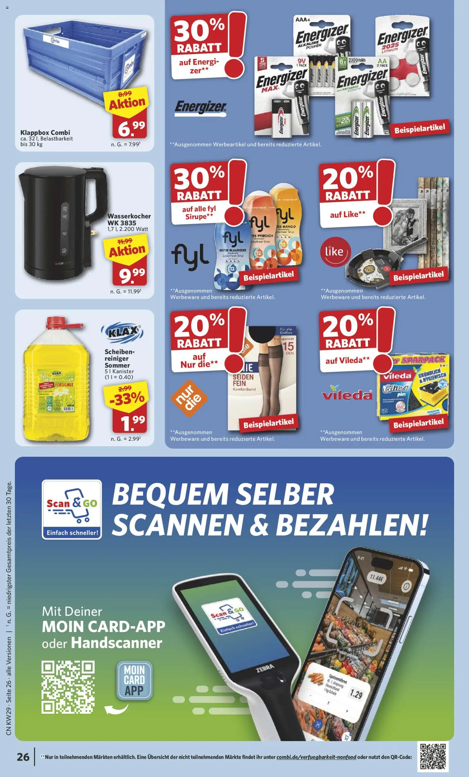 Combi Prospekt – gültig ab 13.07.2026 | Seite: 28 | Produkte: Wasserkocher, Mango, Pfirsich, Tee