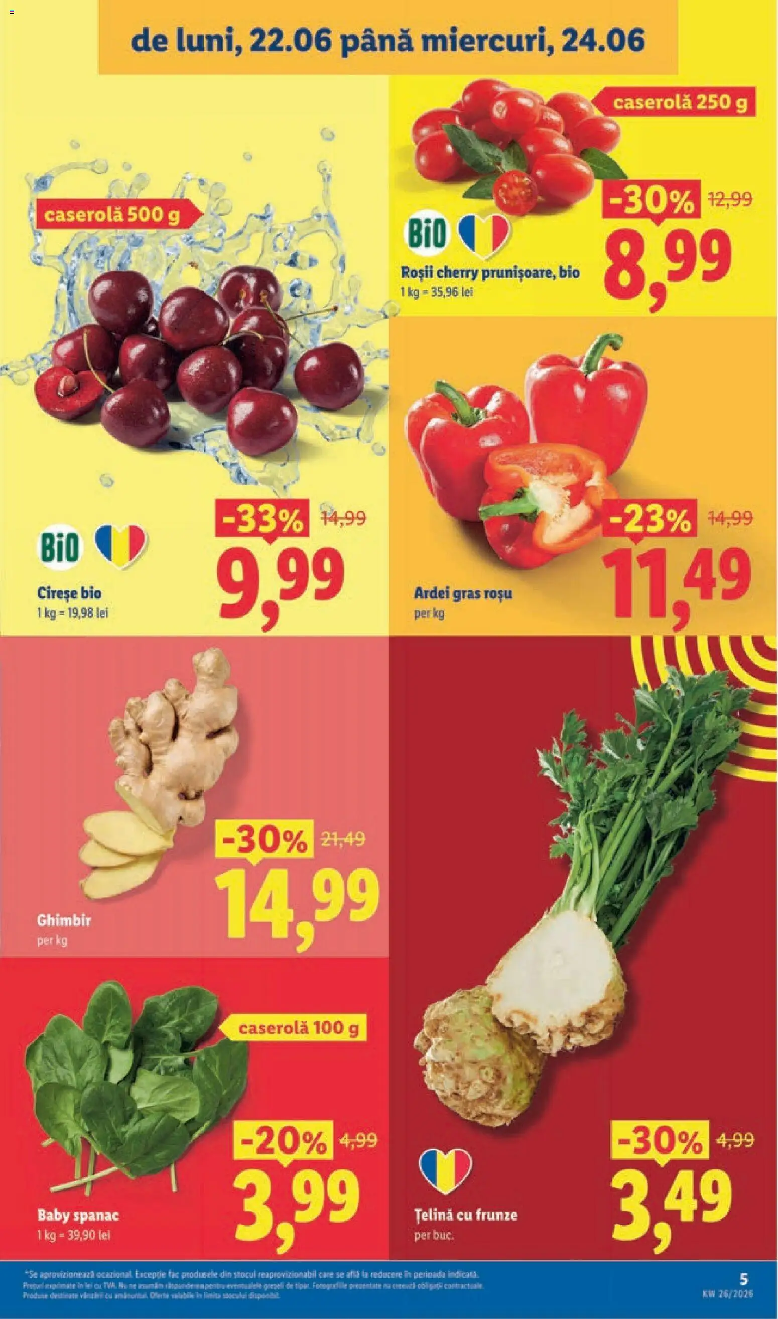 Noul catalog Lidl – valabil de la 22.06.2026 | Pagină: 5 | Produse: Țelină, Ardei, Roșii, Cireșe