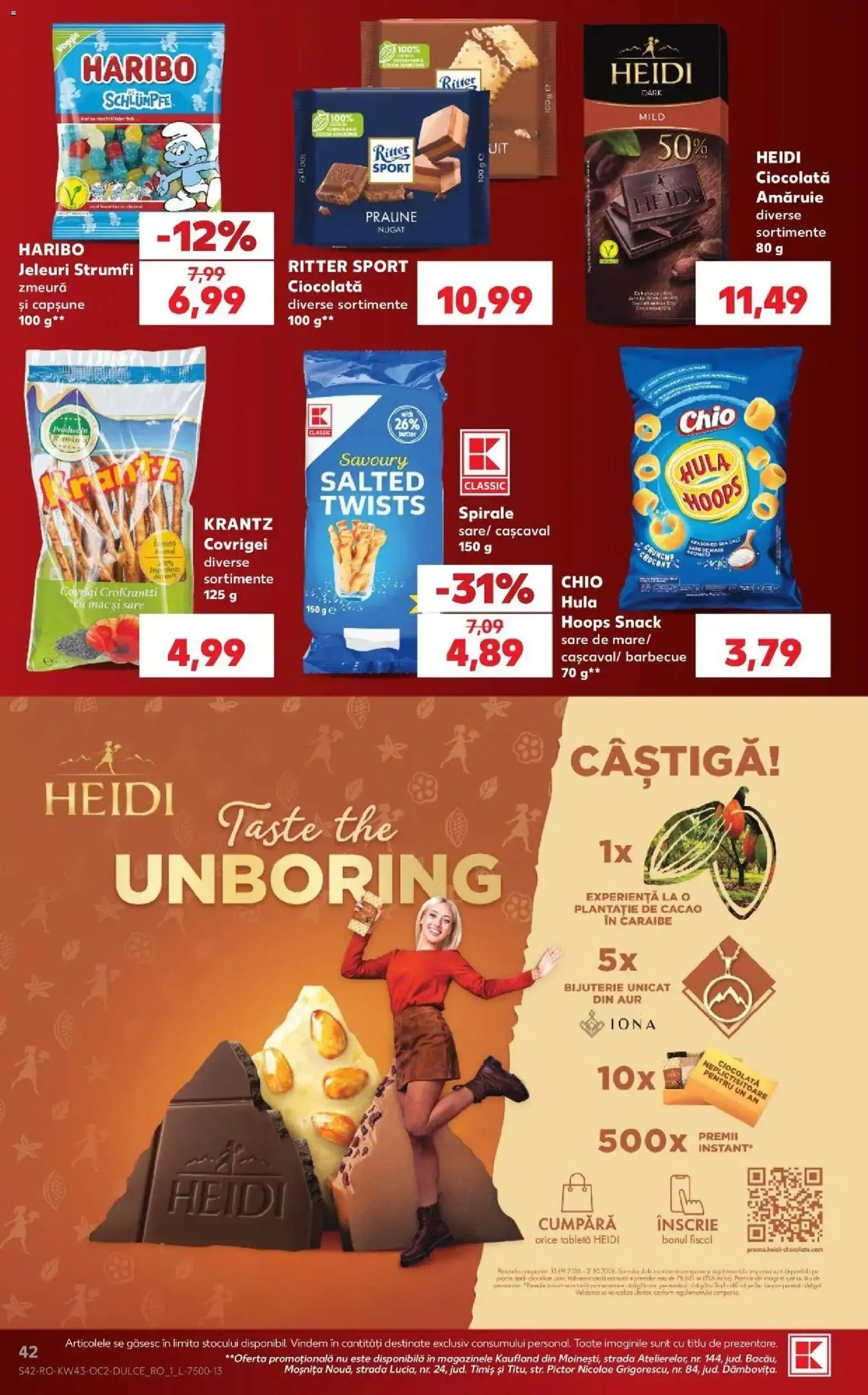 Kaufland Viseu de Sus 21.10.2026 - Revista si Oferta | Pagină: 42 | Produse: Zmeură, Covrigei, Ciocolată, Cacao