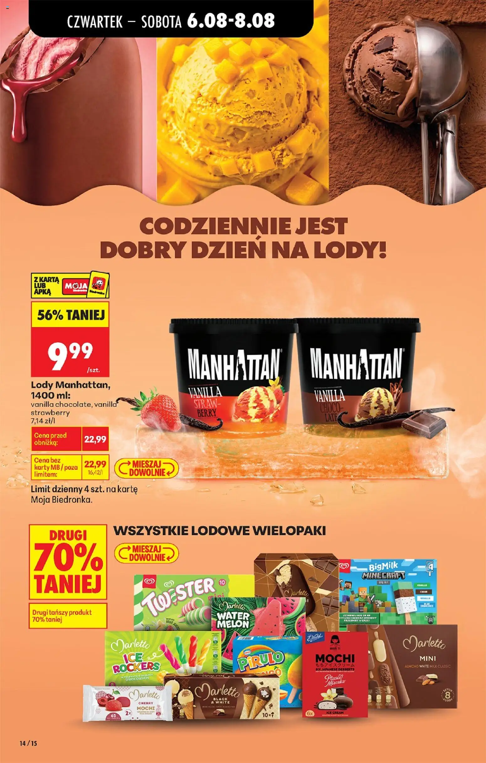 Biedronka gazetka od czwartku od 06.08.2026 | Strona: 24 | Produkty: Karta, Melon, Lody