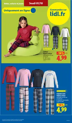 LIDL - Prévisualisation de ESMARA KIDS Pyjama enfant, Pyjama enfant. Disponible du 8/10 ans au 12/14 ans. Matières selon modèle. L'unité au choix. valide à partir de 01/10/2026 | Page: 37