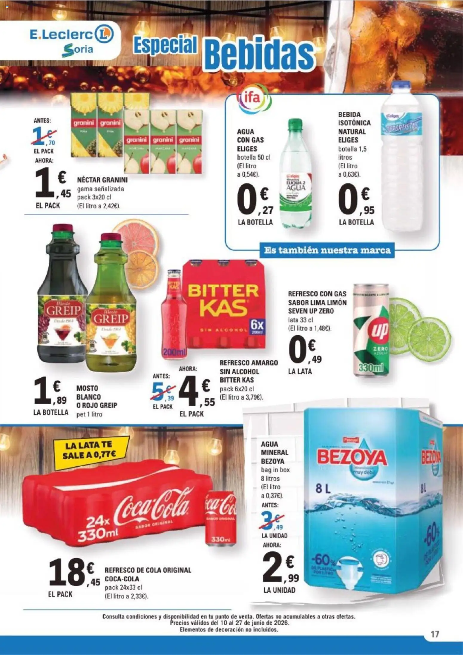 E.Leclerc Soria │ válido desde el 10.06.2026 | Página: 17 | Productos: Lima, Té, Néctar