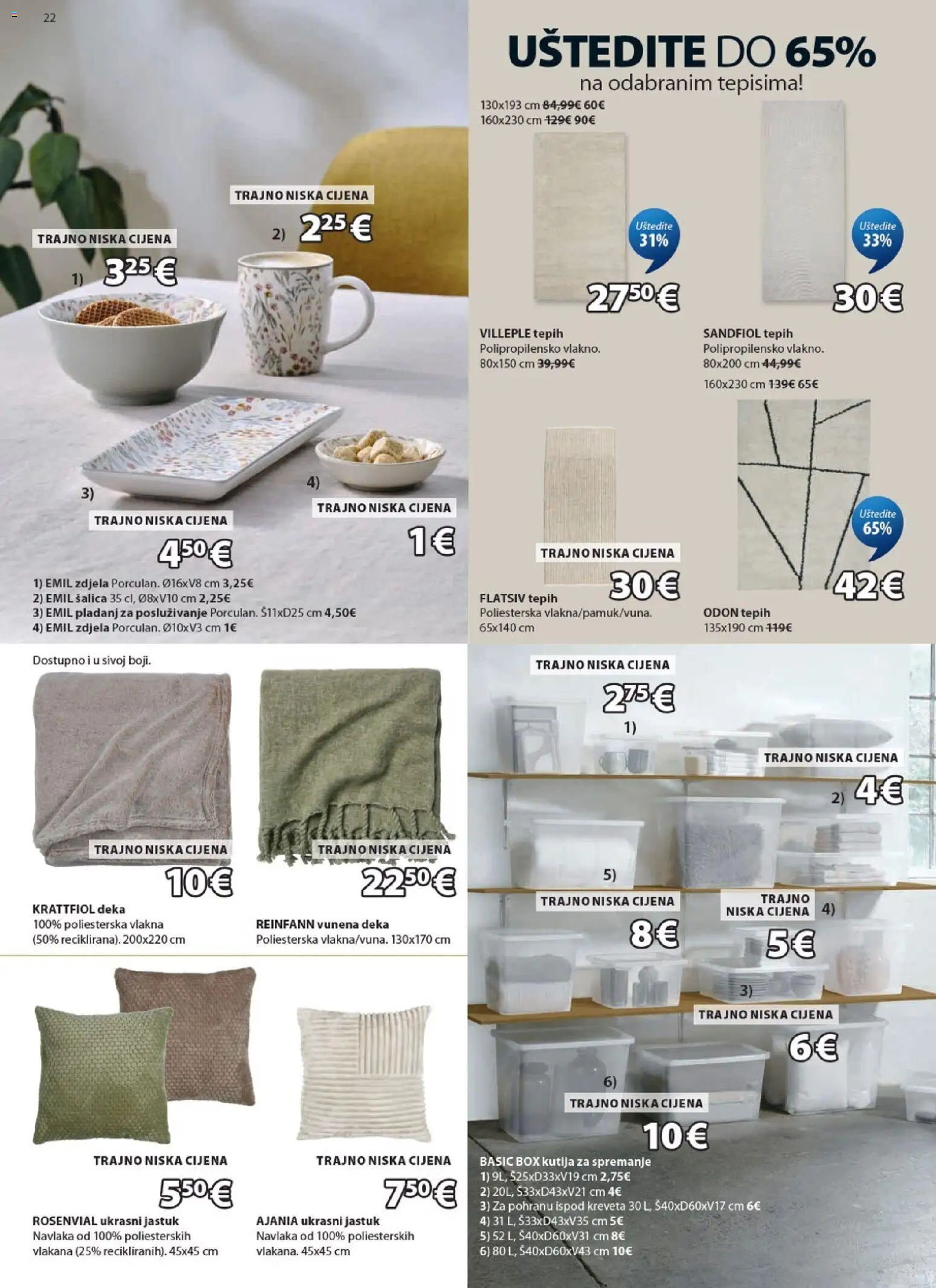 JYSK katalog | vrijedi od 03.06.2026 | Stranica: 22 | Proizvodi: Kutija, Šalica, Zdjela, Deka