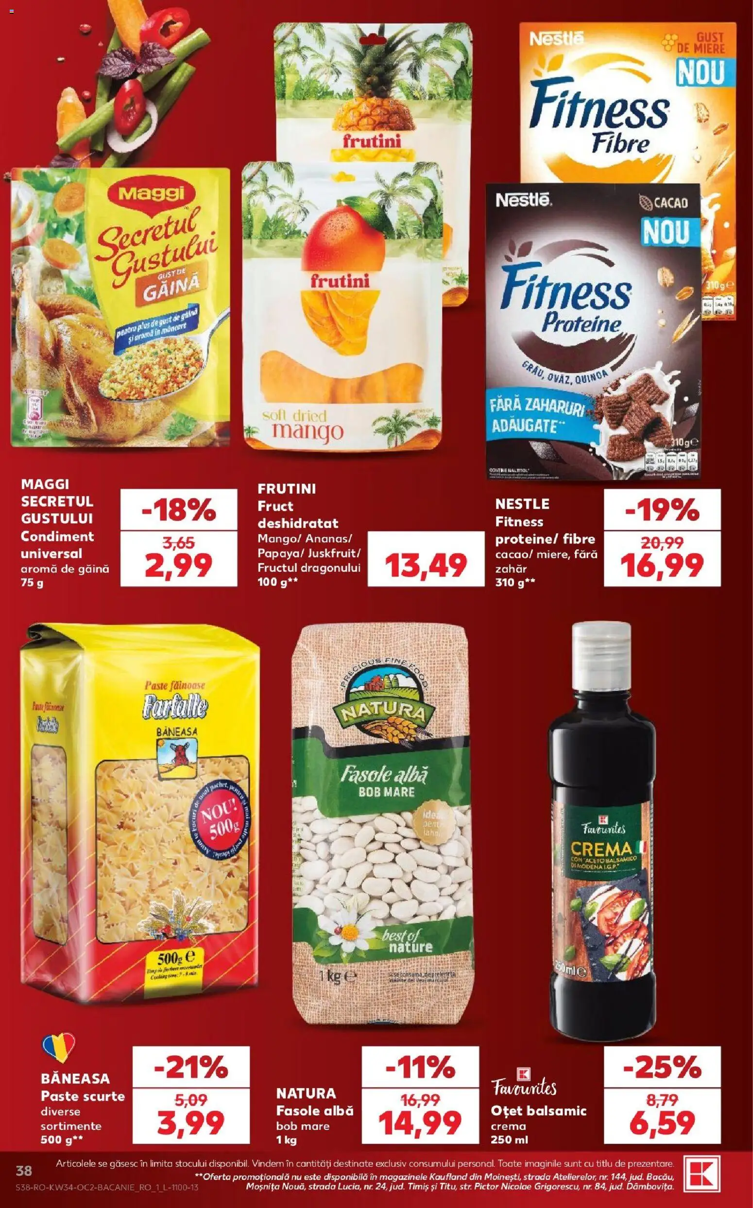 Noul catalog Kaufland – valabil de la 19.08.2026 | Pagină: 38 | Produse: Proteine, Alba, Paste, Plus