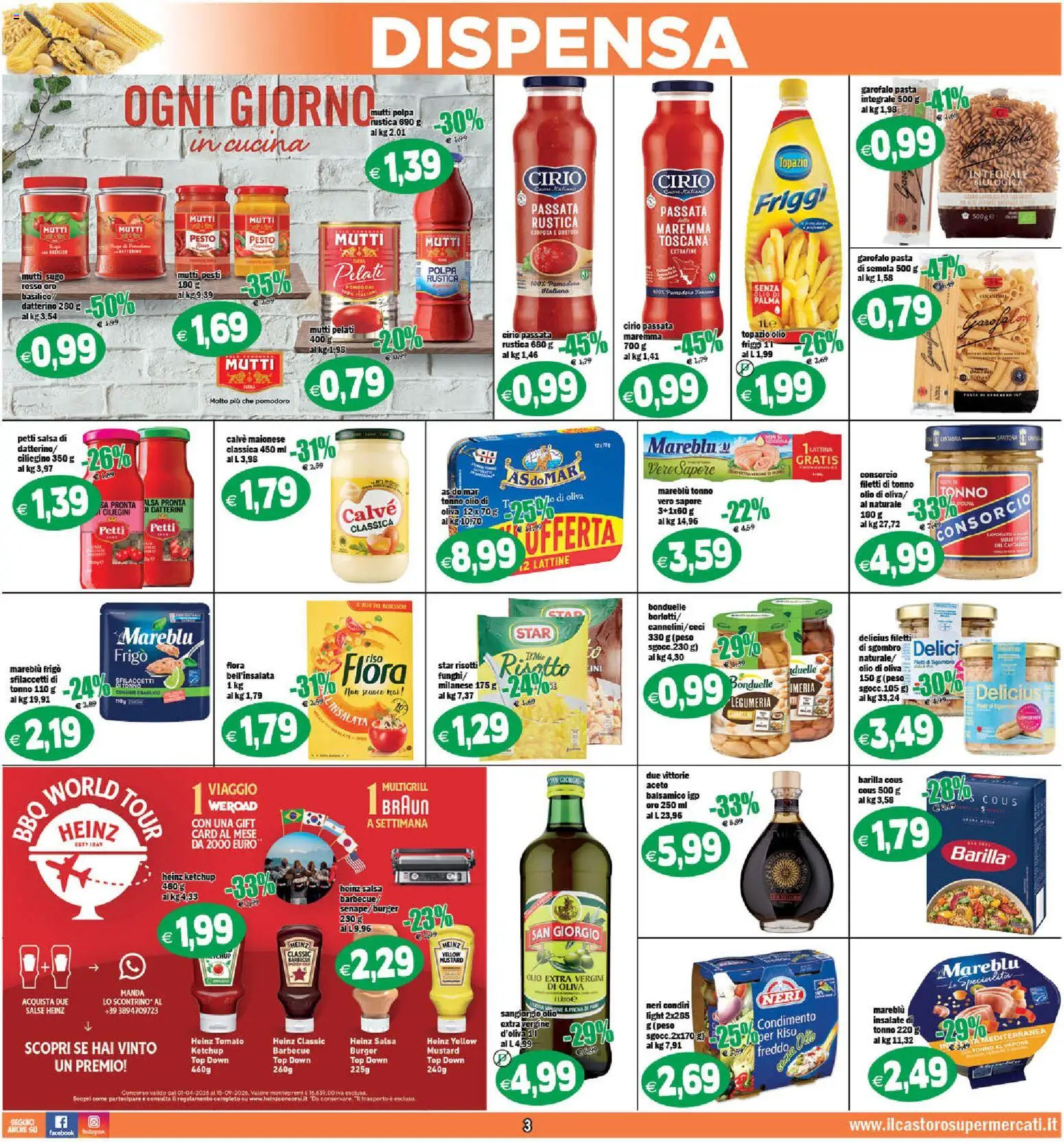 Volantino Il Castoro del 10/07/2026 | Pagina: 3 | Prodotti: Riso, Salsa, Olio, Pasta
