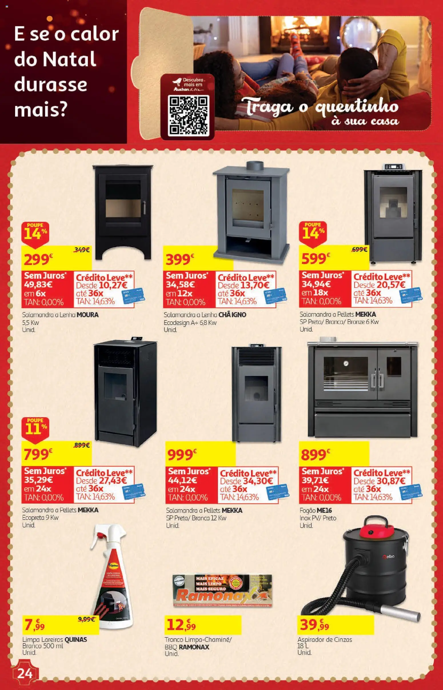 Auchan Presentes │ válido de 01/11/2026 | Página: 24 | Produtos: Fogão, Aspirador, Aspirador de cinzas, Chá