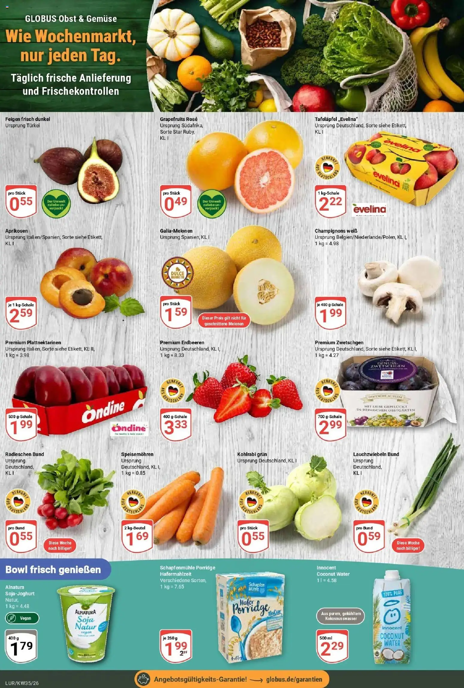 Globus Aktueller Prospekt (ab 24.08.2026) » Angebote online | Seite: 6 | Produkte: Zwetschgen, Gemüse, Obst, Erdbeeren