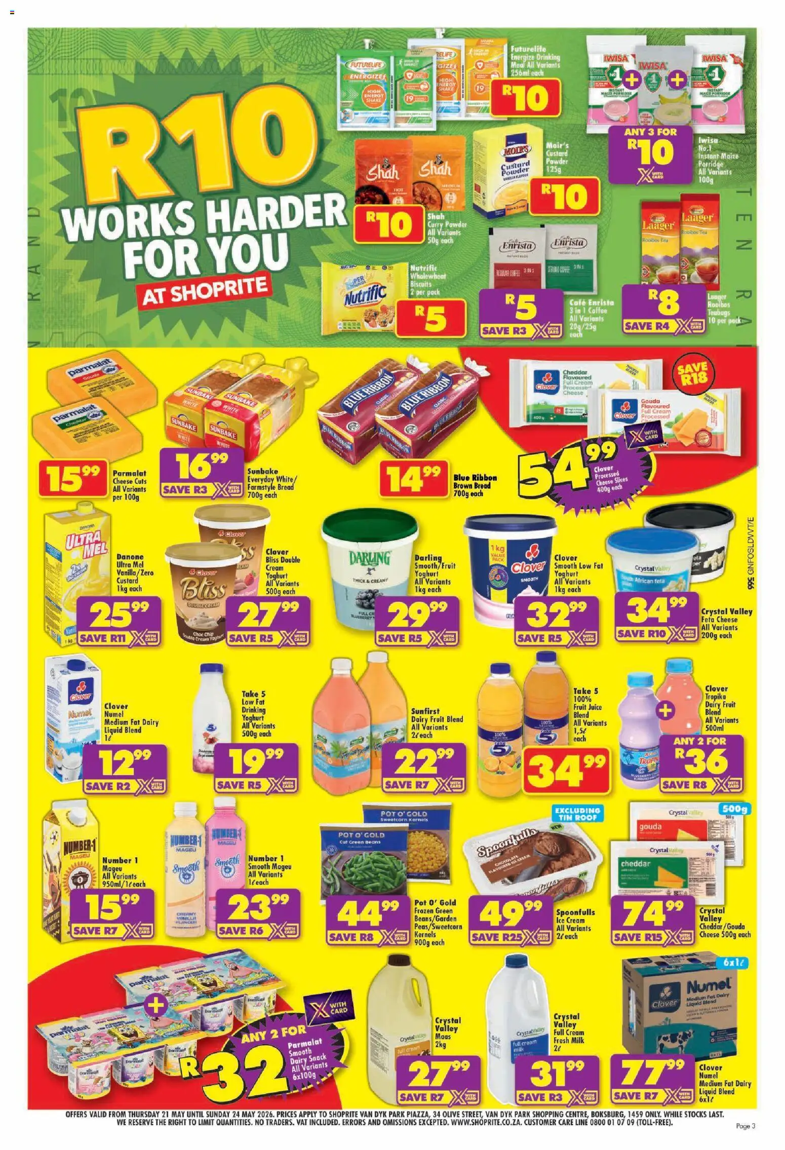 New Shoprite catalogue – valid from 21.05.2026 | Page: 3 | Products: Biscuits, Coffee, Ice cream, Curry powder