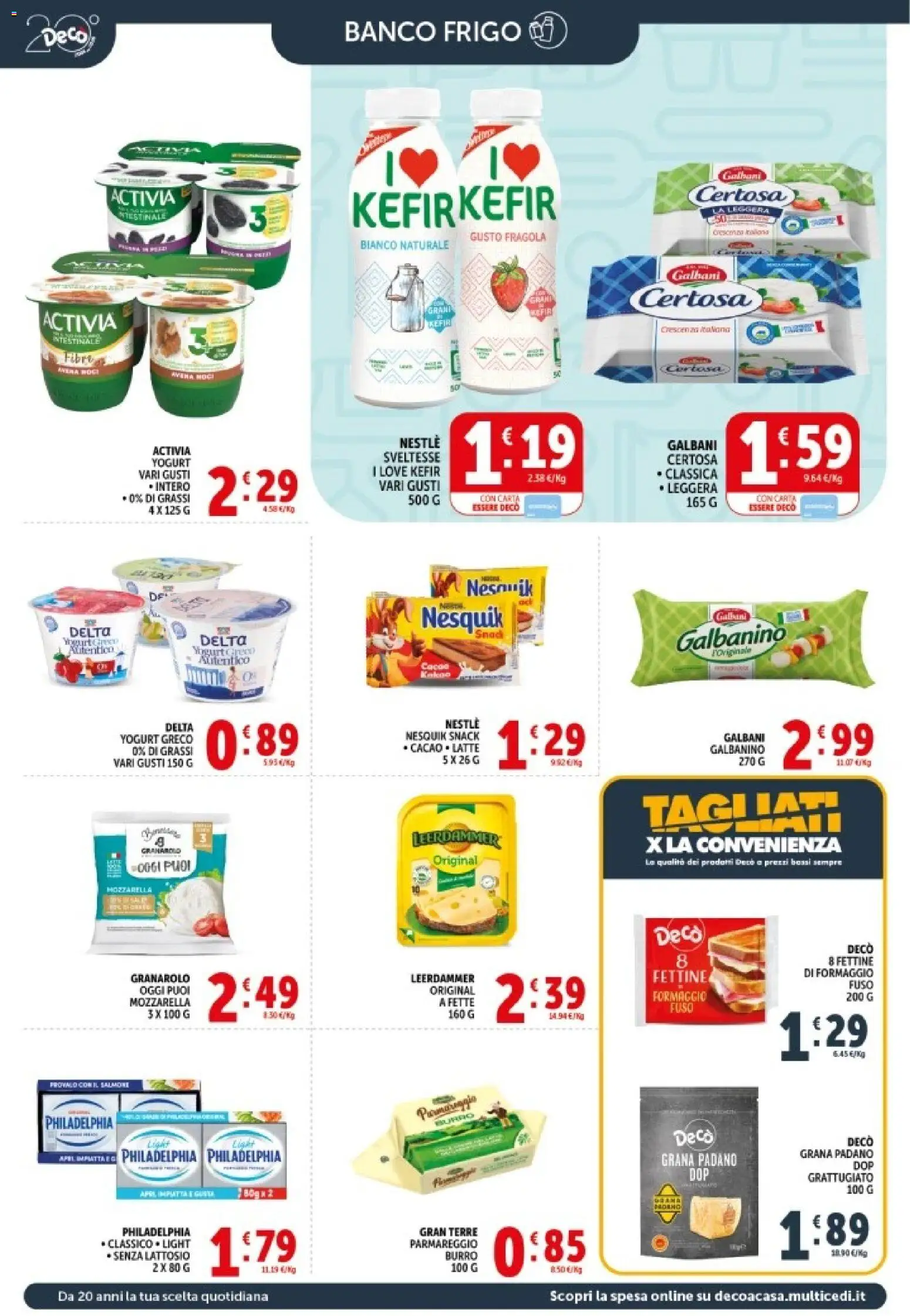 Volantino Decò del 08.06.2026 | Pagina: 6 | Prodotti: Yogurt, Salmone, Formaggio, Grana Padano