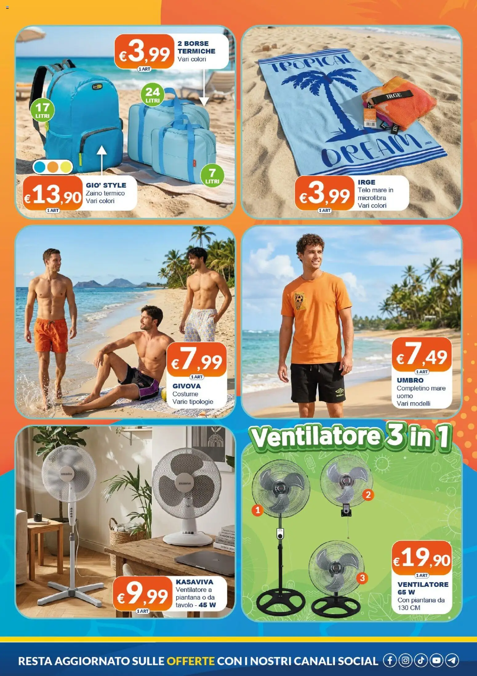 Volantino Mister Risparmio del 06/07/2026 | Pagina: 5 | Prodotti: Ventilatore, Zaino, Tavolo
