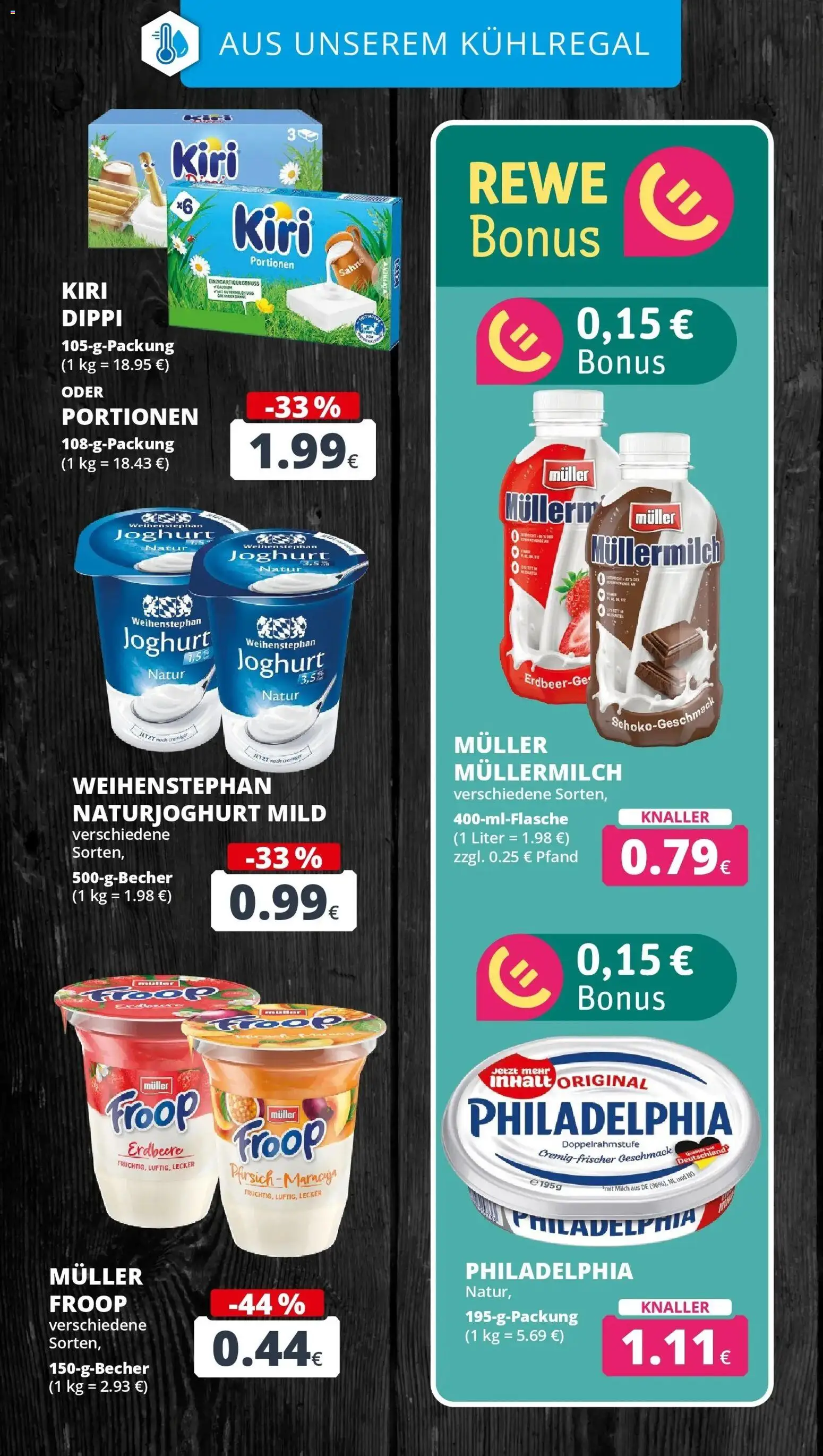 REWE Prospekt ab 21.09.2026 zum Blättern » Angebote | Seite: 17 | Produkte: Froop, Milch, Philadelphia, Sahne