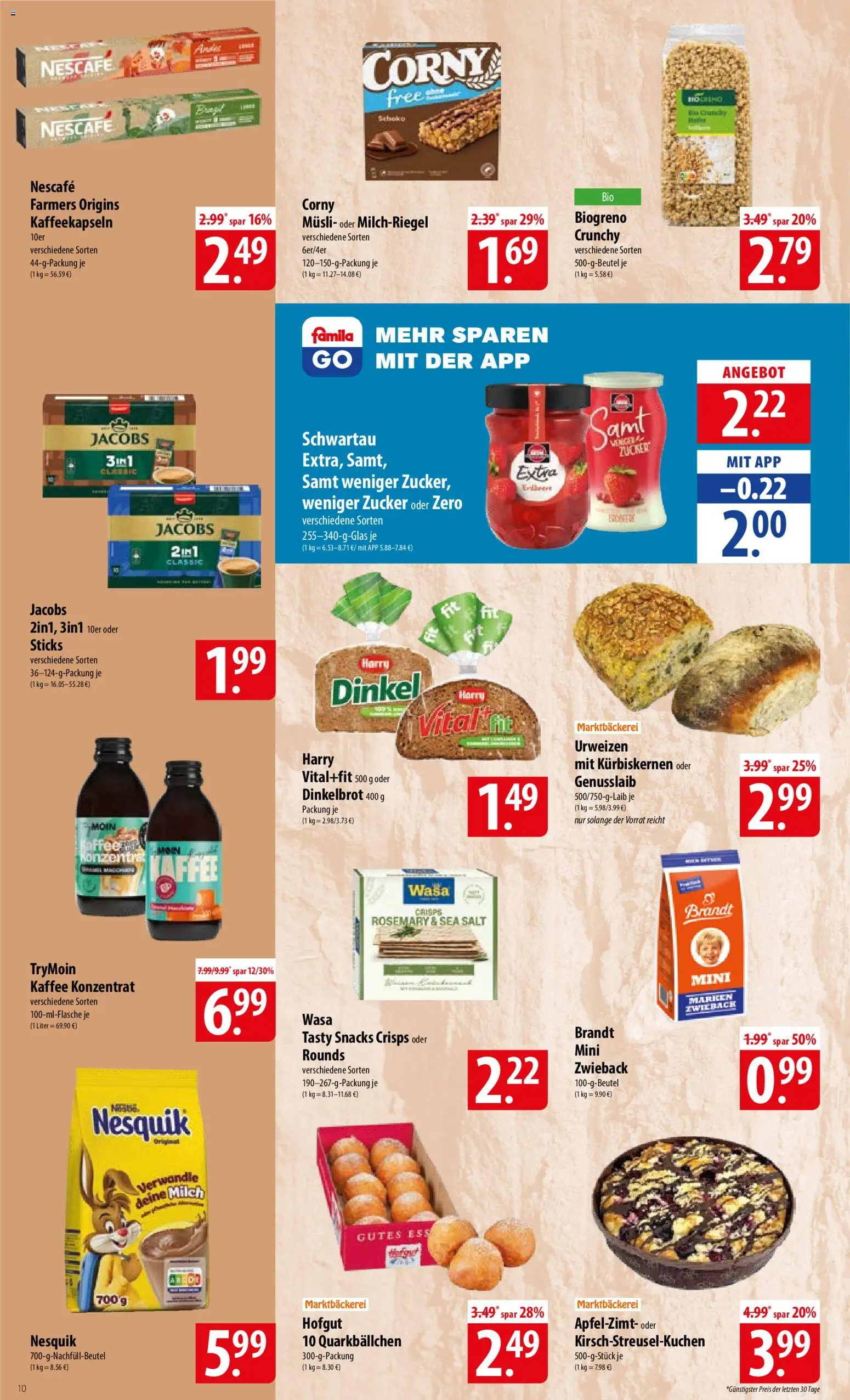 Famila Prospekt – gültig ab 08.06.2026 | Seite: 10 | Produkte: Musli, Nesquik, Milch, Zucker