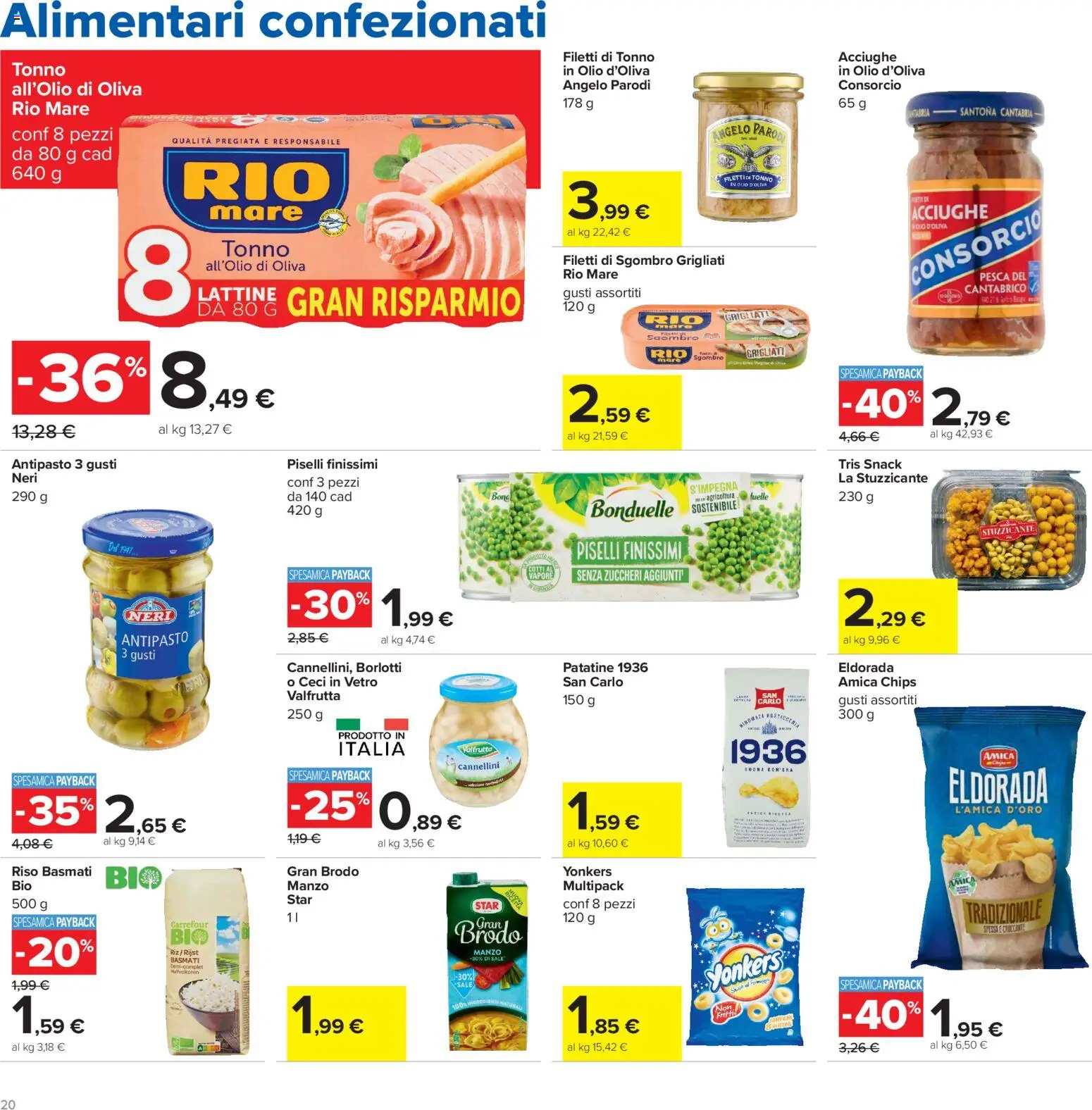 Volantino Carrefour del 13/10/2026 | Pagina: 20 | Prodotti: Manzo, Ceci, Cannellini, Olio
