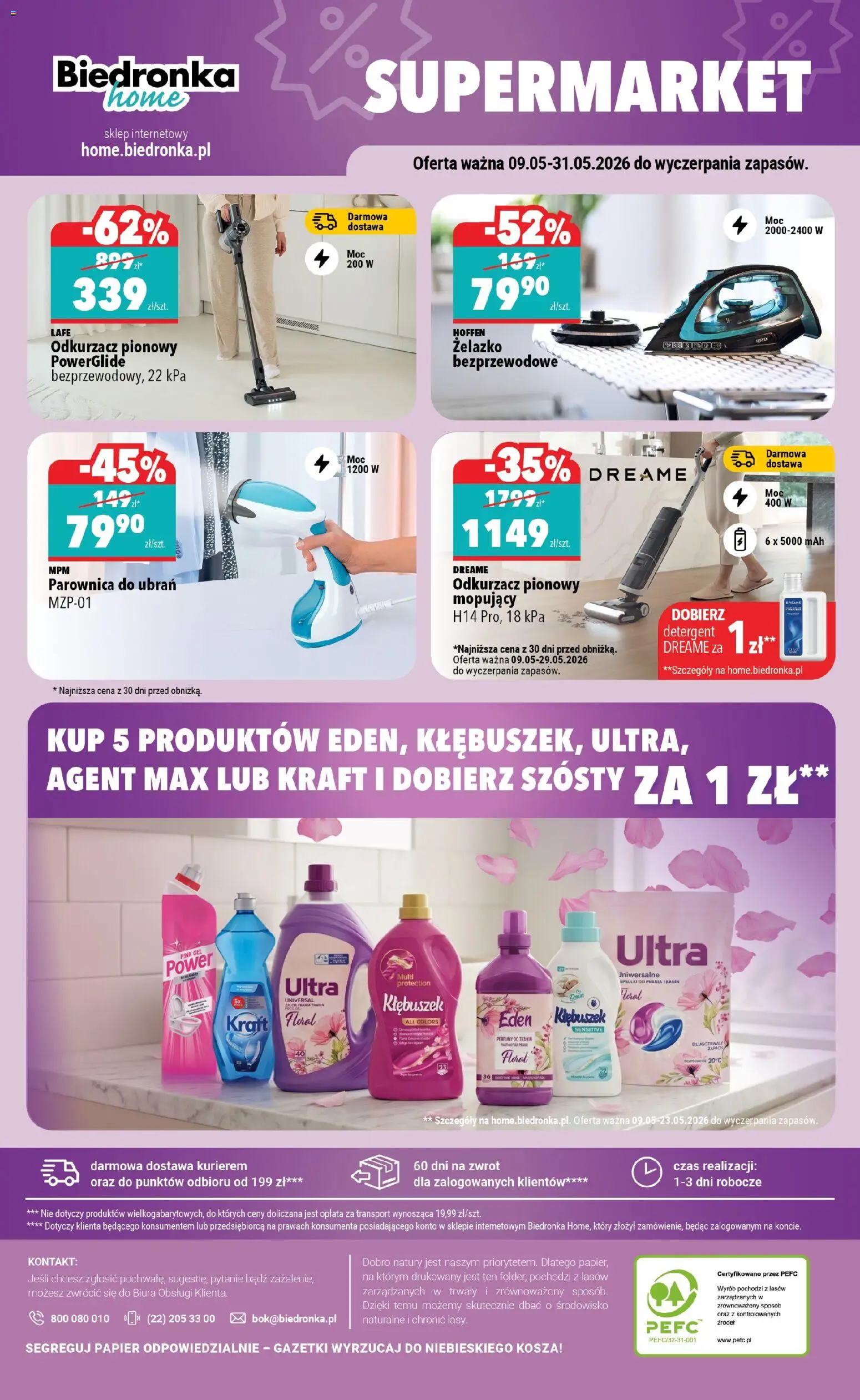 Biedronka gazetka - Home od 09.05.2026 | Strona: 6 | Produkty: Hoffen odkurzacz, Cleaner, Odkurzacz pionowy, Perfumy