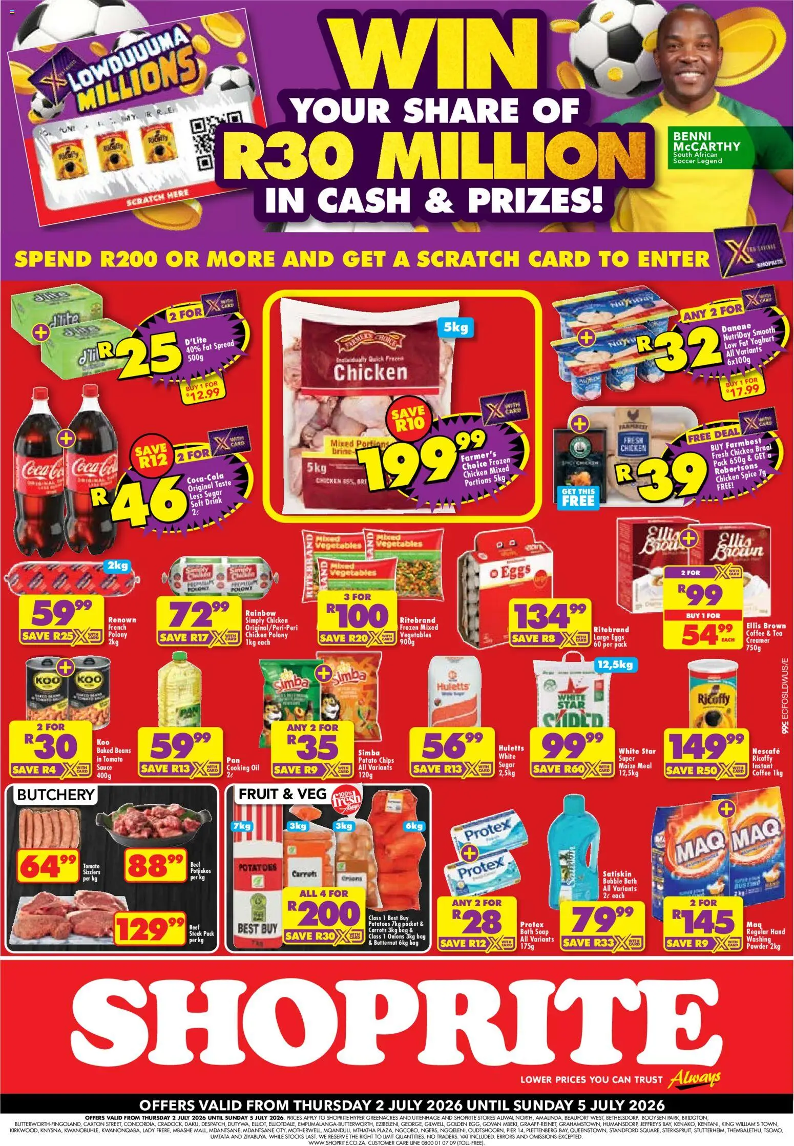 New Shoprite catalogue – valid from 02/07/2026 | Page: 1 | Products: Baked beans, Steak, Bath, Onions