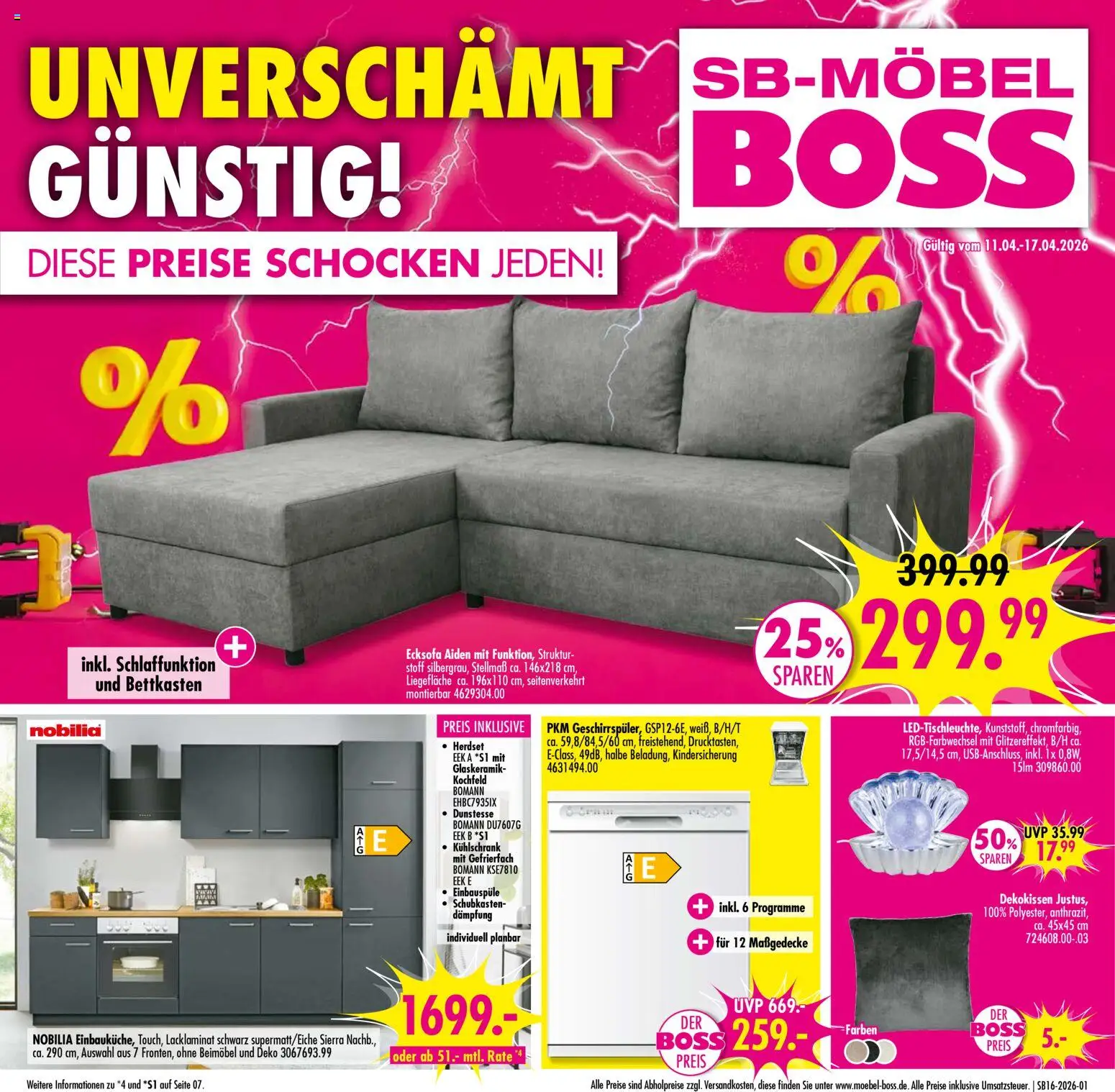 SB Möbel Boss Prospekt (ab 11.04.2026) zum Blättern
