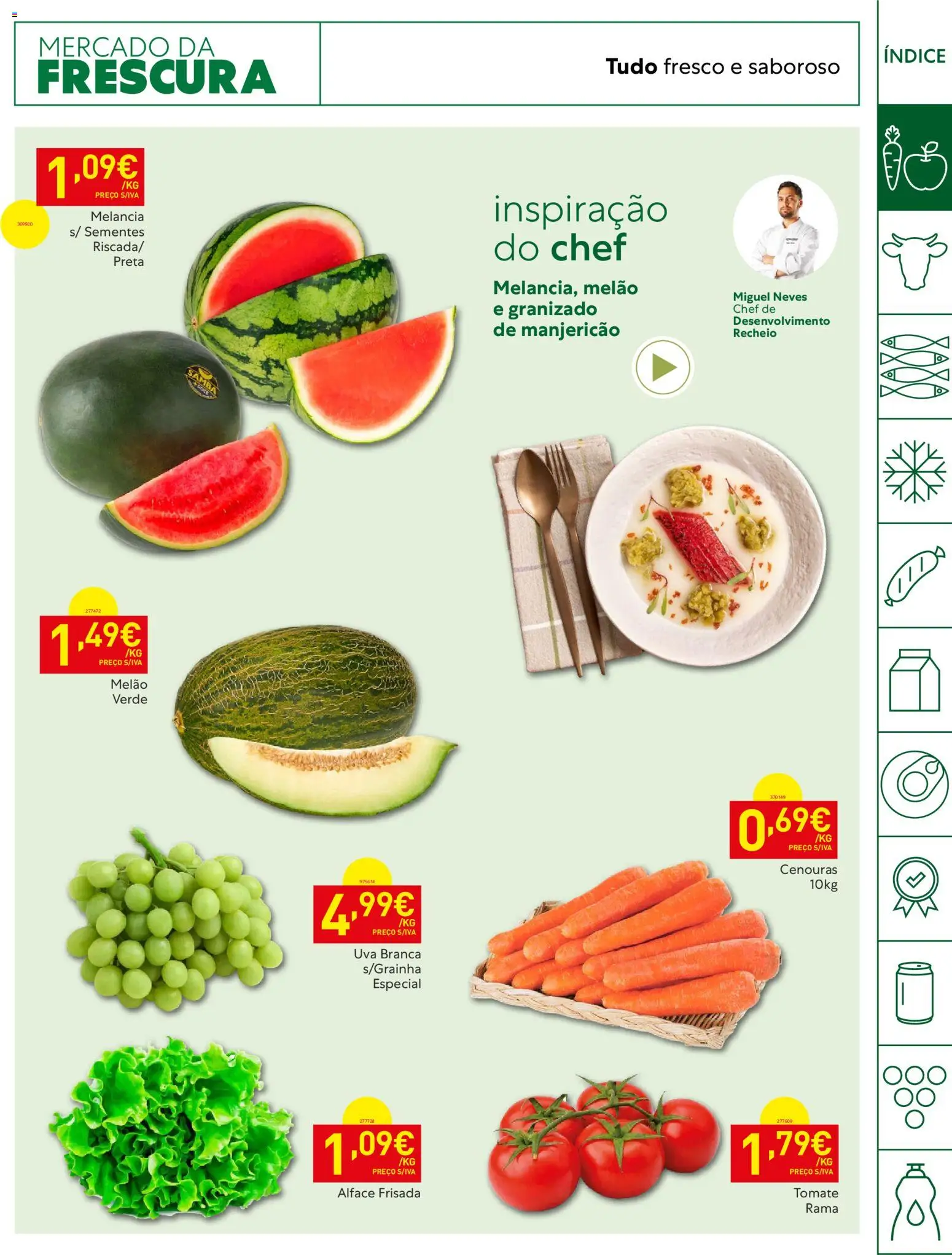 Recheio Horeca │ válido de 19.05.2026 | Página: 3 | Produtos: Tomate, Melancia, Melão, Alface
