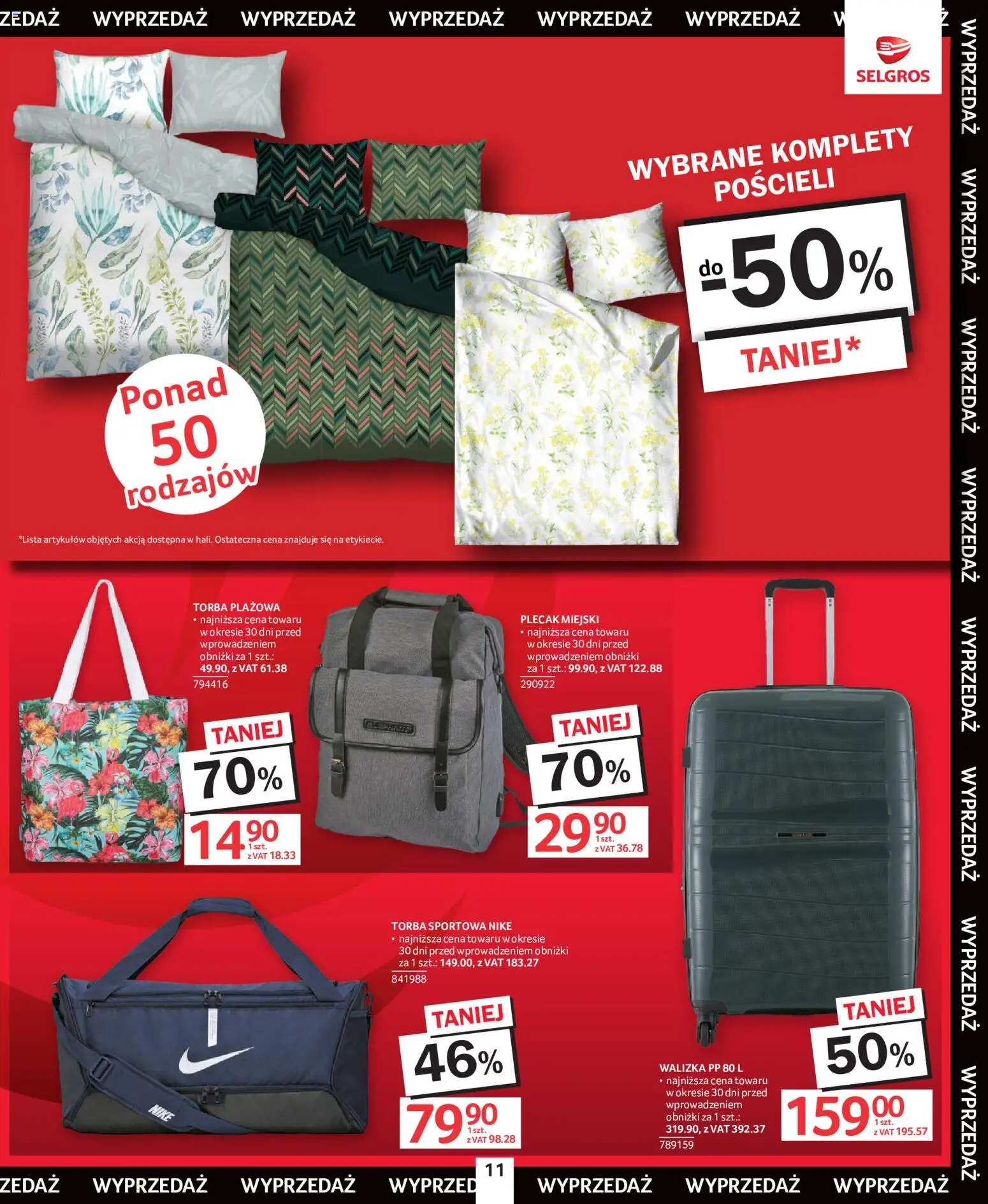 Selgros cash&carry gazetka - Totalna Wyprzedaż od 16.07.2026 | Strona: 11 | Produkty: Plecak, Walizka, Torba, Torba sportowa