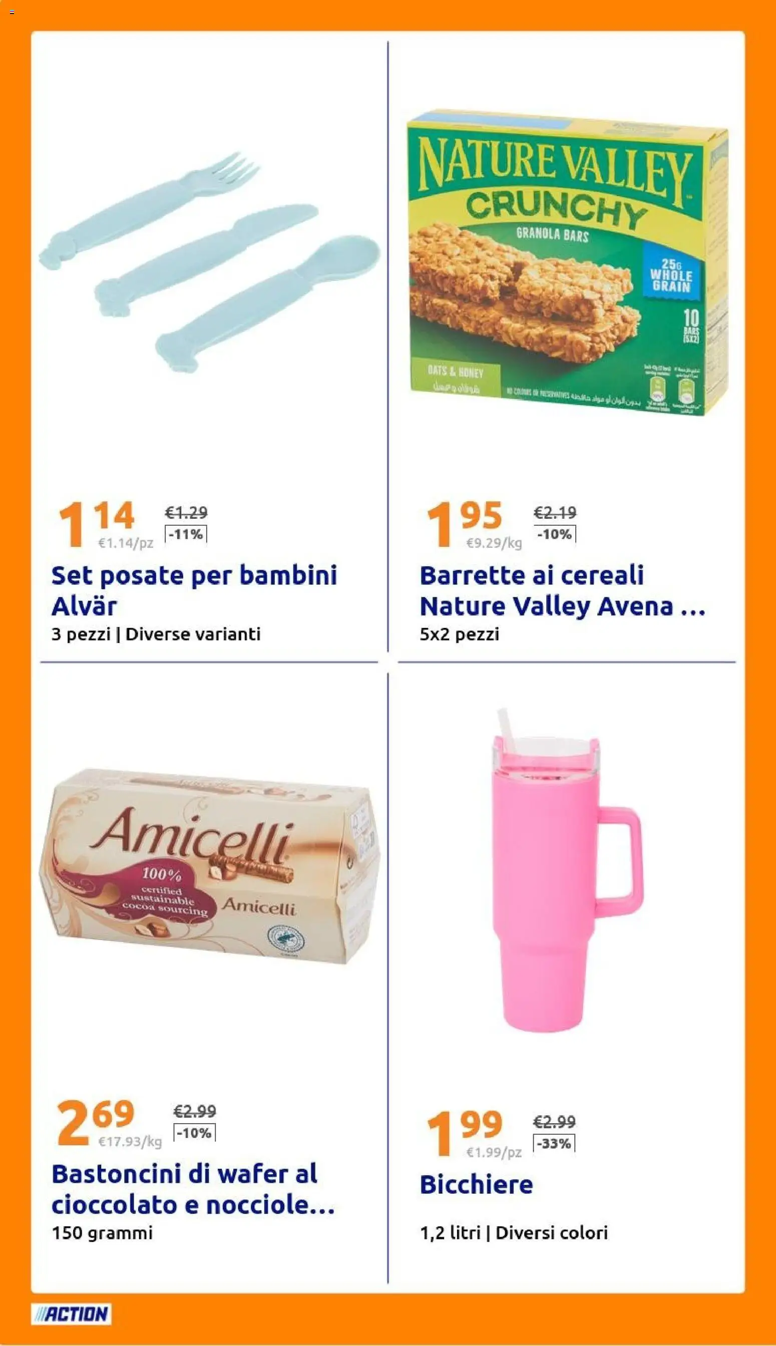 Volantino Action del 22/07/2026 | Pagina: 28 | Prodotti: Posate, Cioccolato, Cereali, Nocciole