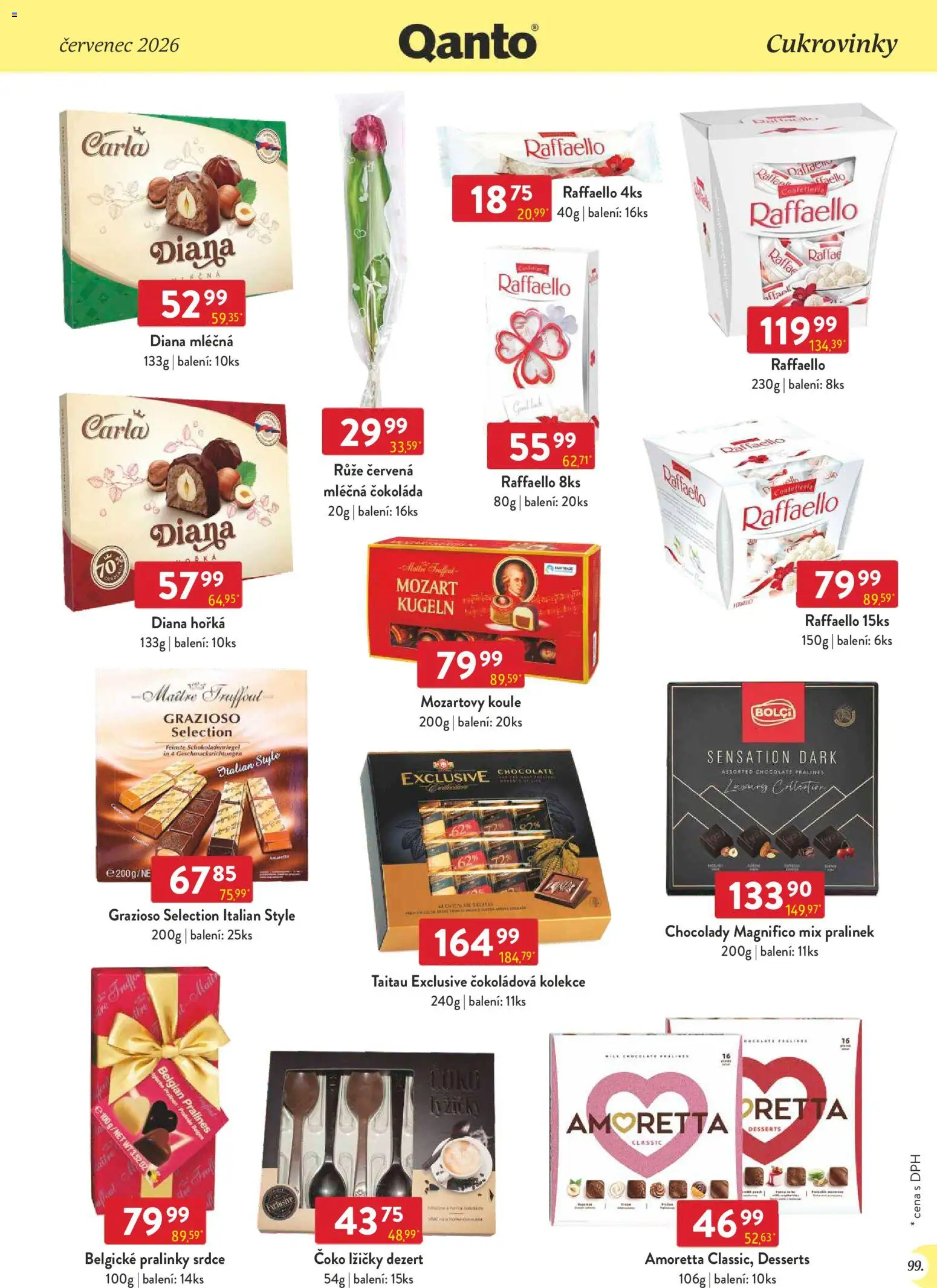 Astur & Qanto leták - Velkoobchod 07/2026 od 01.07.2026 | Strana: 99 | Produkty: Čokoláda, Mozartovy koule, Belgické pralinky