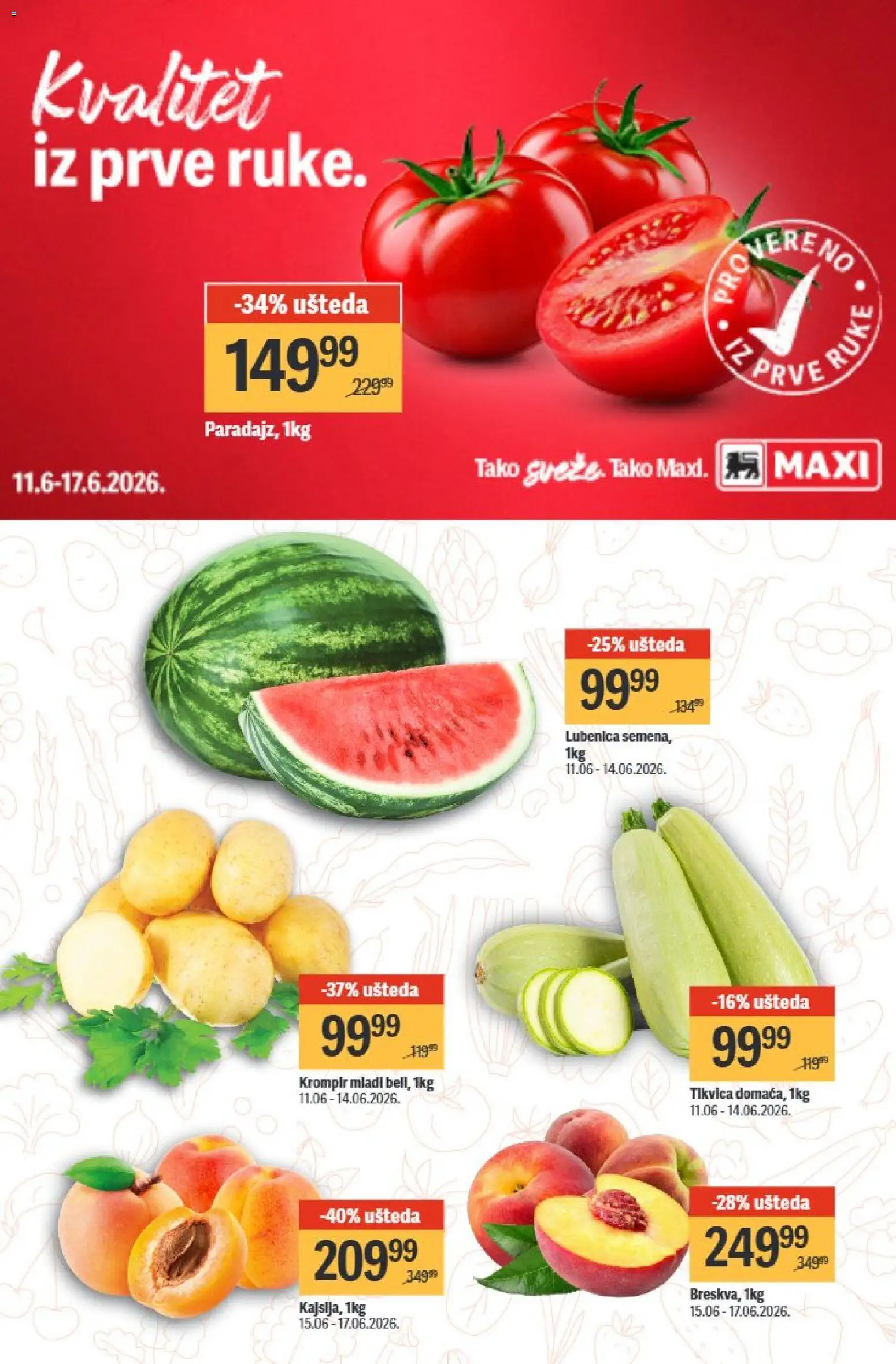 Maxi katalog - važi od 11.06.2026 | Strana: 11 | Proizvode: Krompir, Lubenica, Tikvica