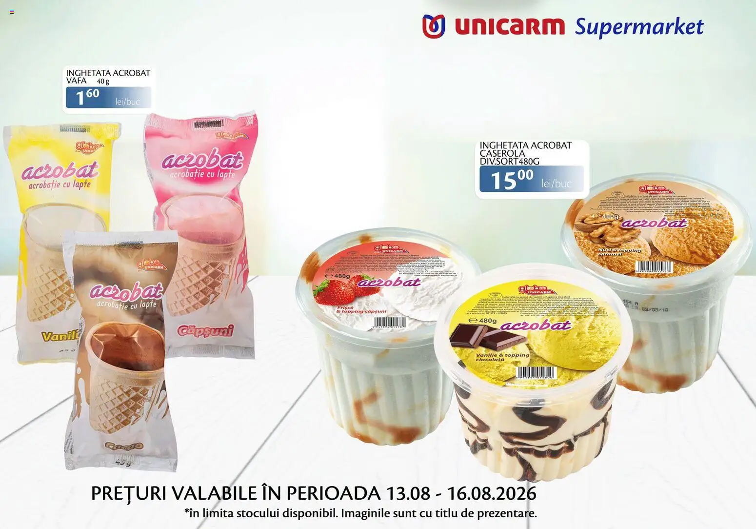 Noul catalog Unicarm – valabil de la 13.08.2026 | Pagină: 7 | Produse: Caserola, Frișcă, Nuci, Înghețată