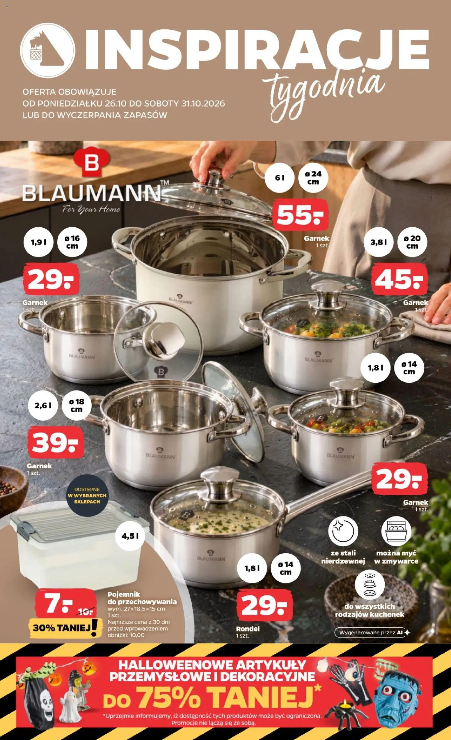 Netto gazetka od poniedziałku NonFood od 26.10.2026 | Strona: 2 | Produkty: Garnek, Artykuły przemysłowe, Pojemnik do przechowywania