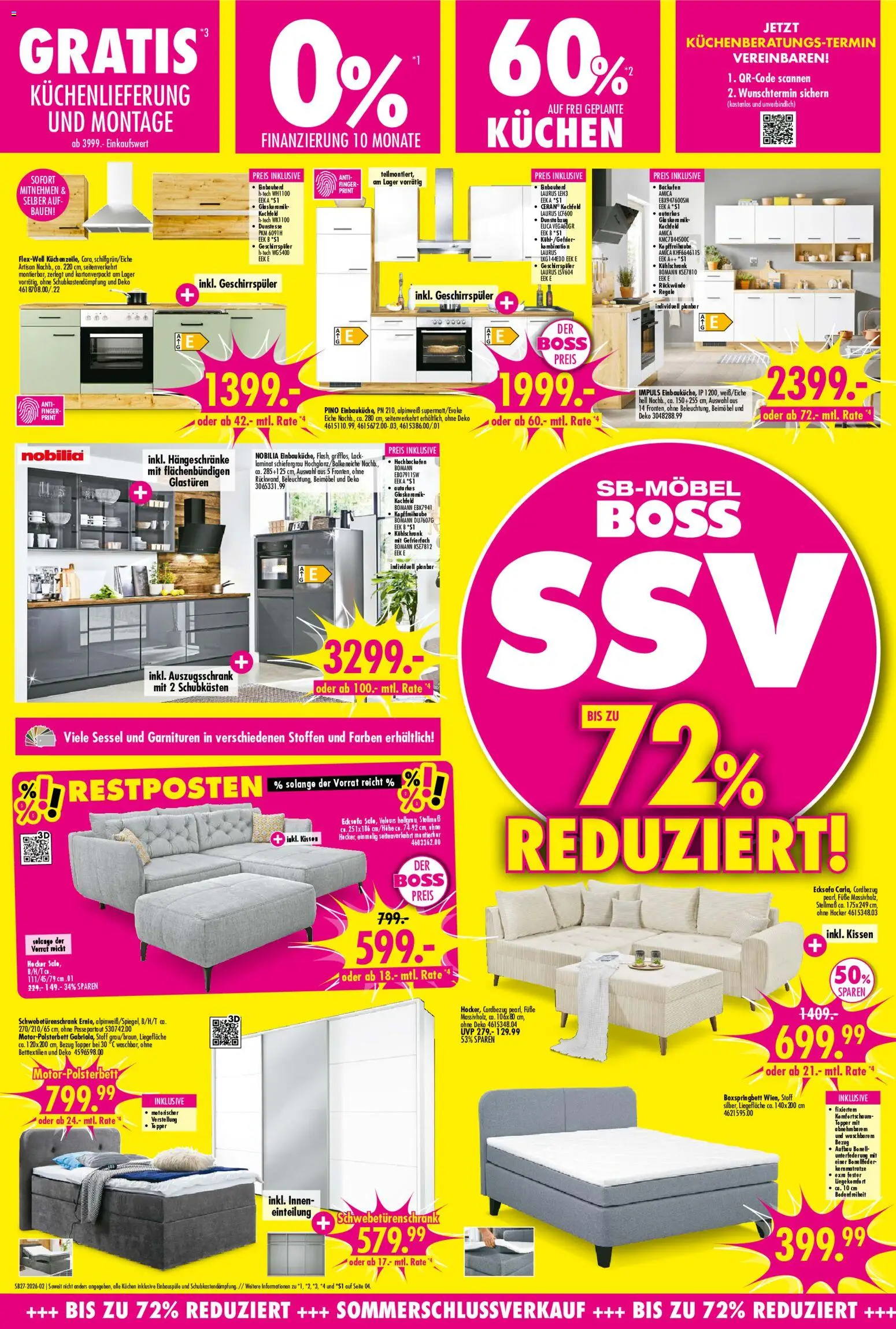 SB Möbel Boss Prospekt – gültig ab 27.06.2026 | Seite: 2 | Produkte: Ecksofa, Boxspringbett, Liege, Topper