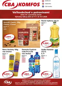 CBA Komfos leták platný od 21.08.2026