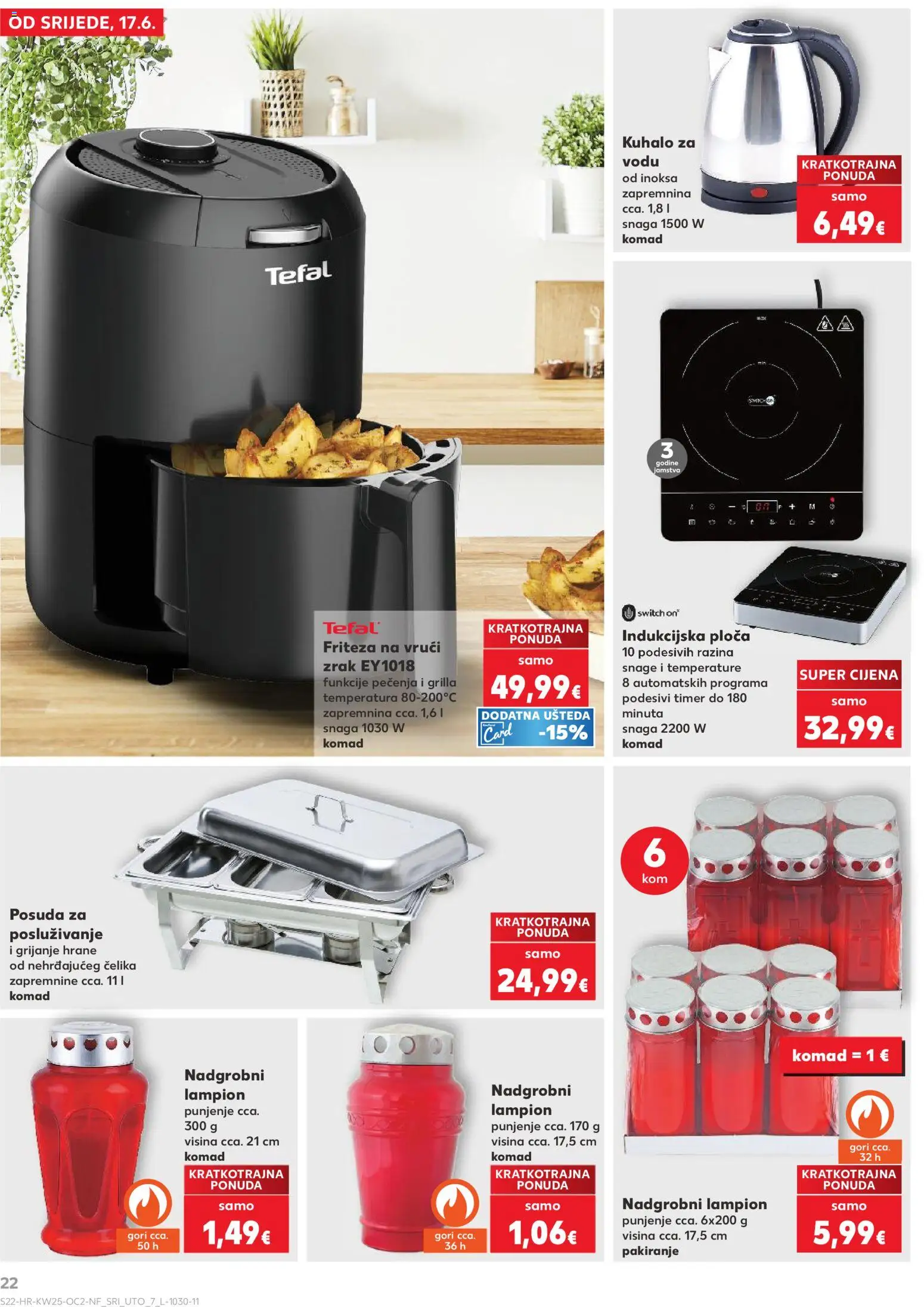 Kaufland katalog | vrijedi od 17.06.2026 | Stranica: 22 | Proizvodi: Friteza, Indukcijska ploča, Lampion, Friteza na vrući zrak