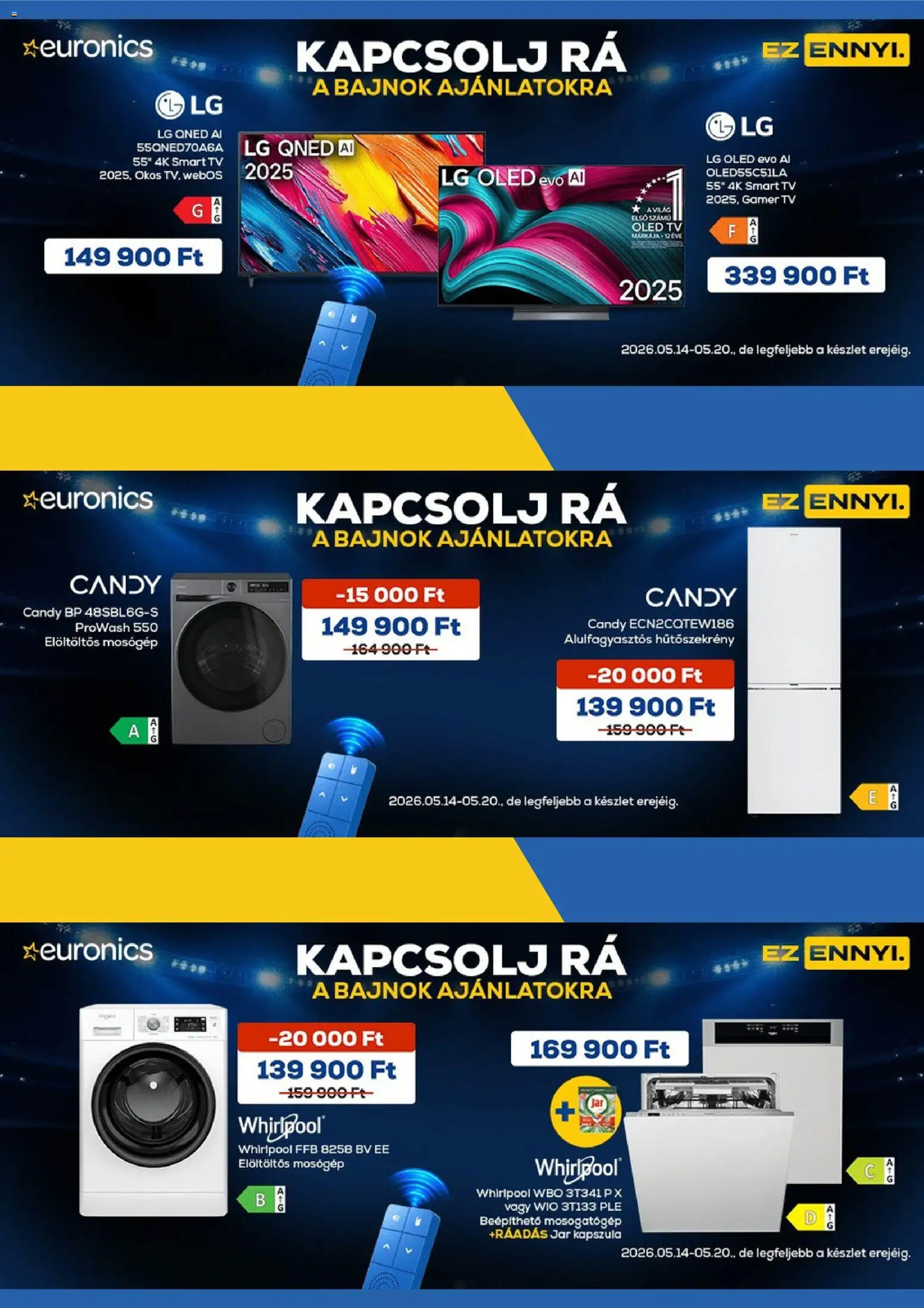 Euronics akciós ujság - amely érvényes a következő dátumtól: 14.05.2026 | Oldal: 1