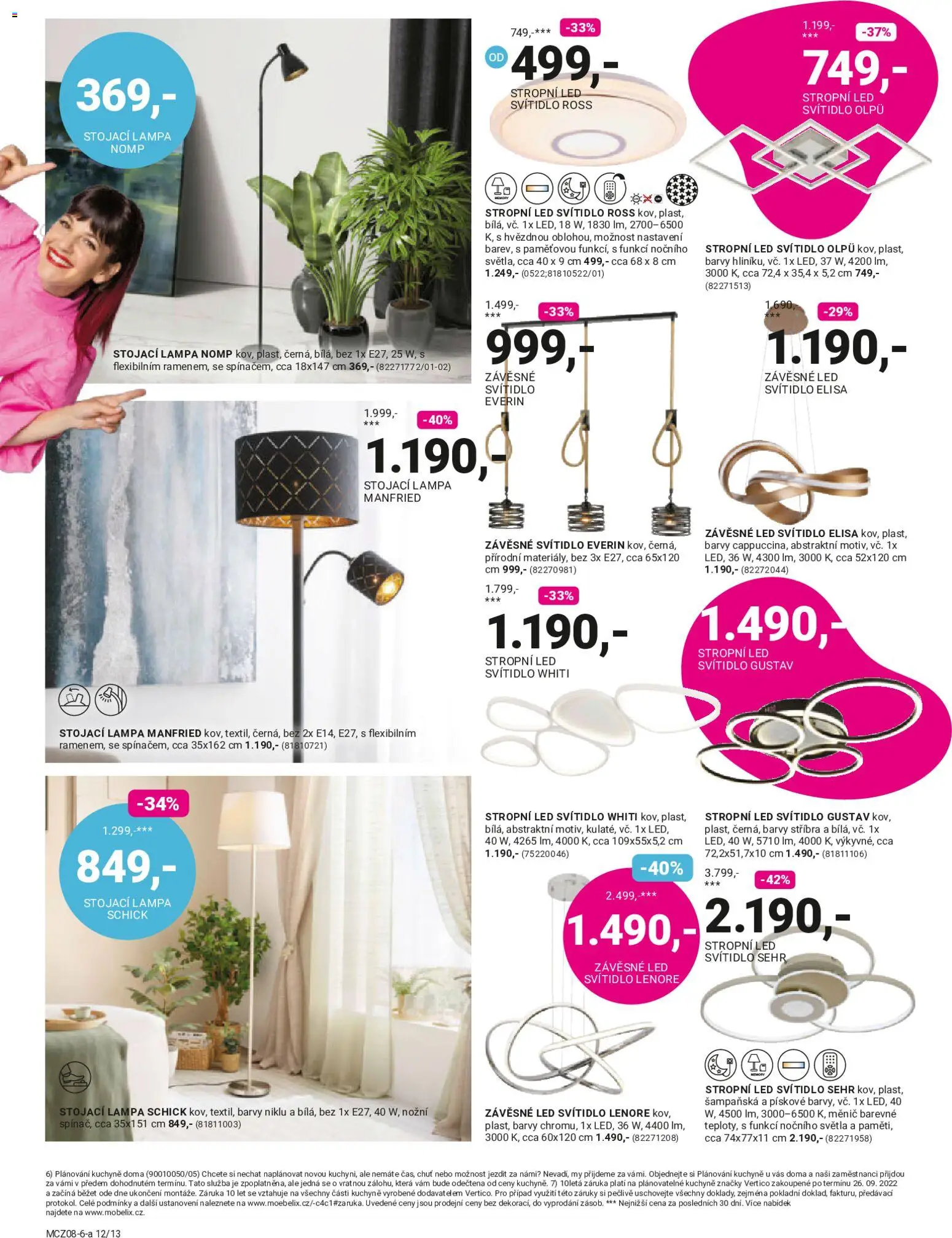 Möbelix leták od 10.08.2026 | Strana: 12 | Produkty: Stojací lampa, Lampa, Barvy, LED