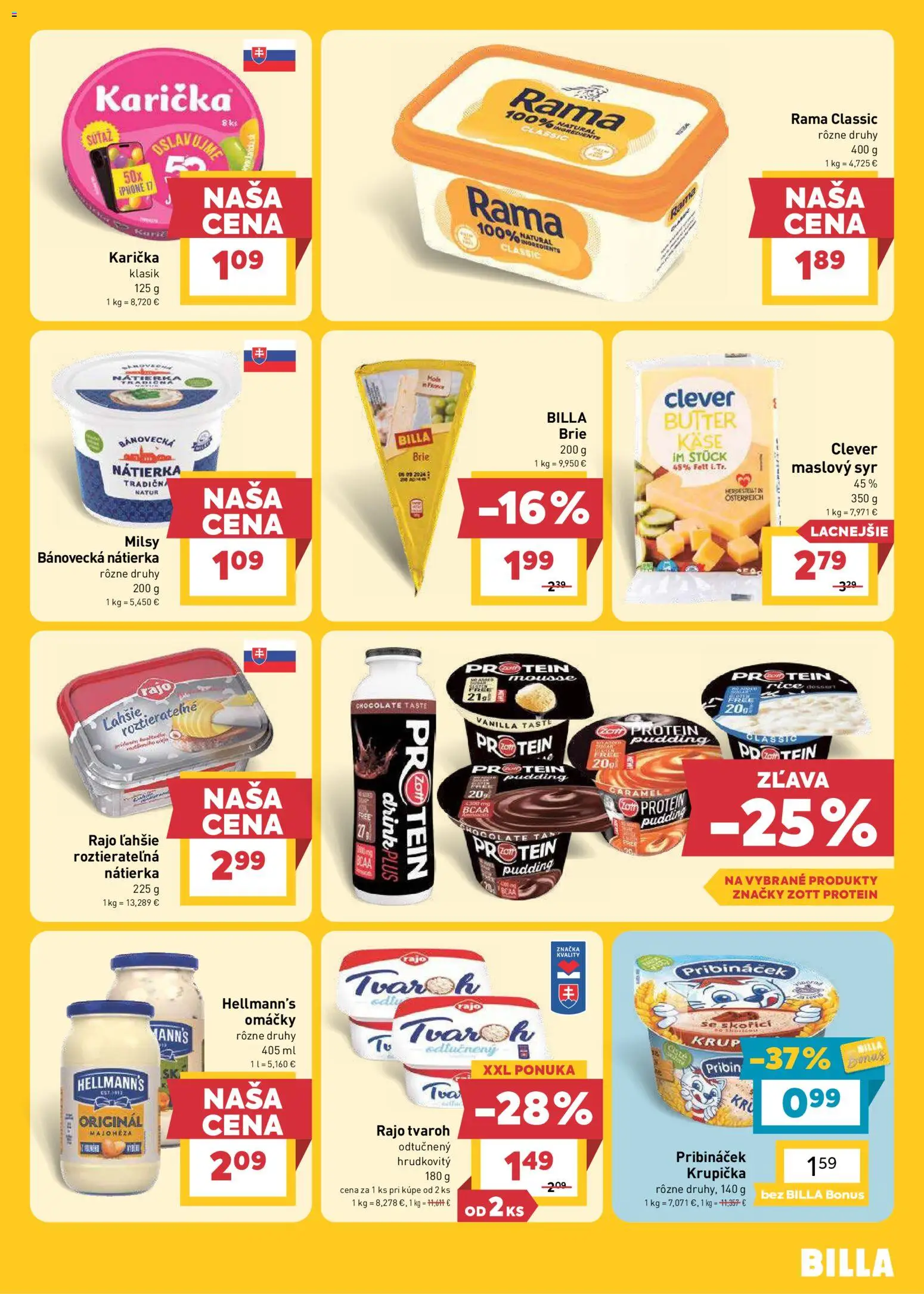 Nové Billa akcie – leták je platný od 26.08.2026 | Strana: 11 | Produkty: Protein, Omáčky, Iphone, Tvaroh