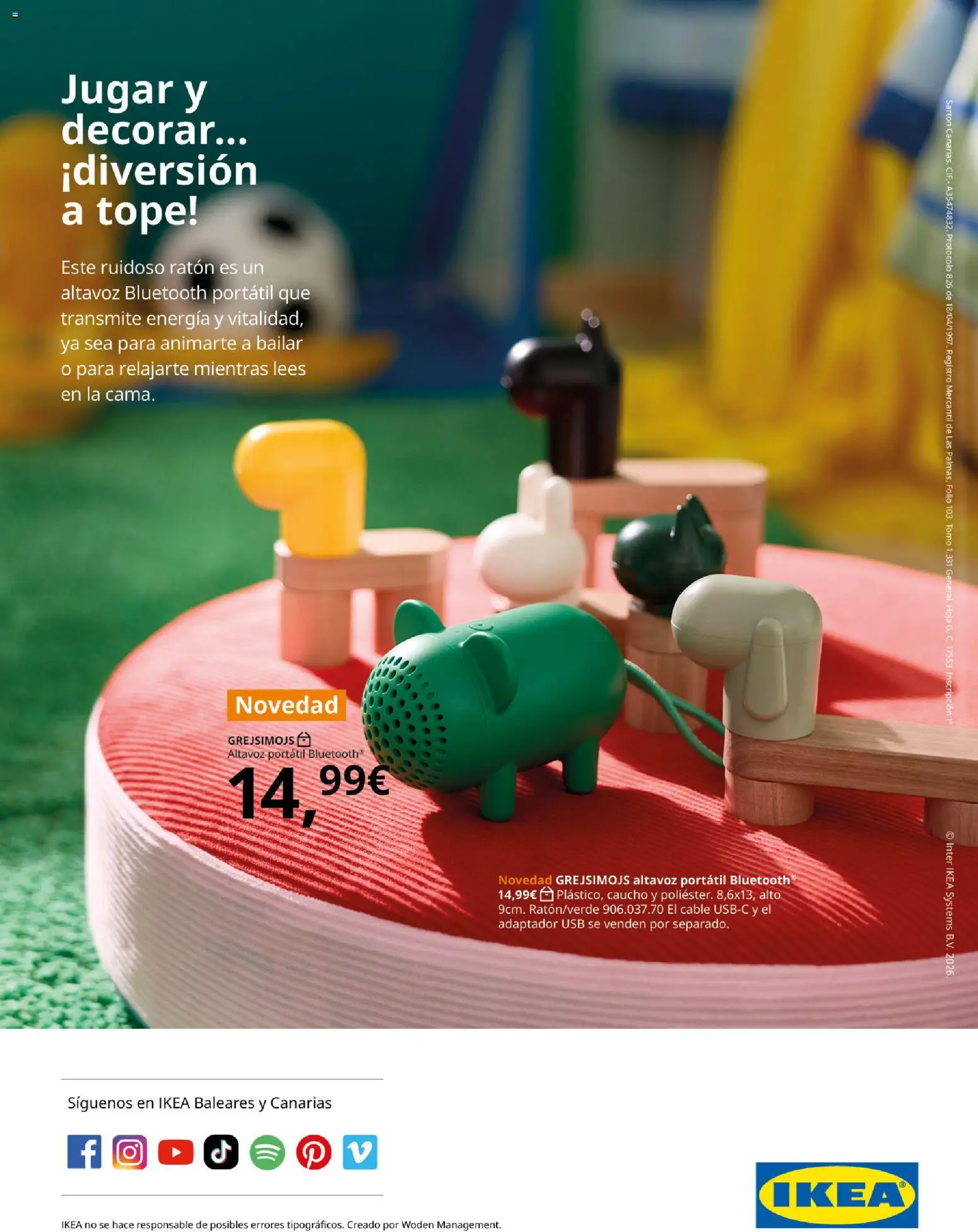 Catálogo IKEA Colección Grejsimojs │ válido desde el 01.02.2026 | Página: 16 | Productos: Cable, Adaptador, Altavoz, USB