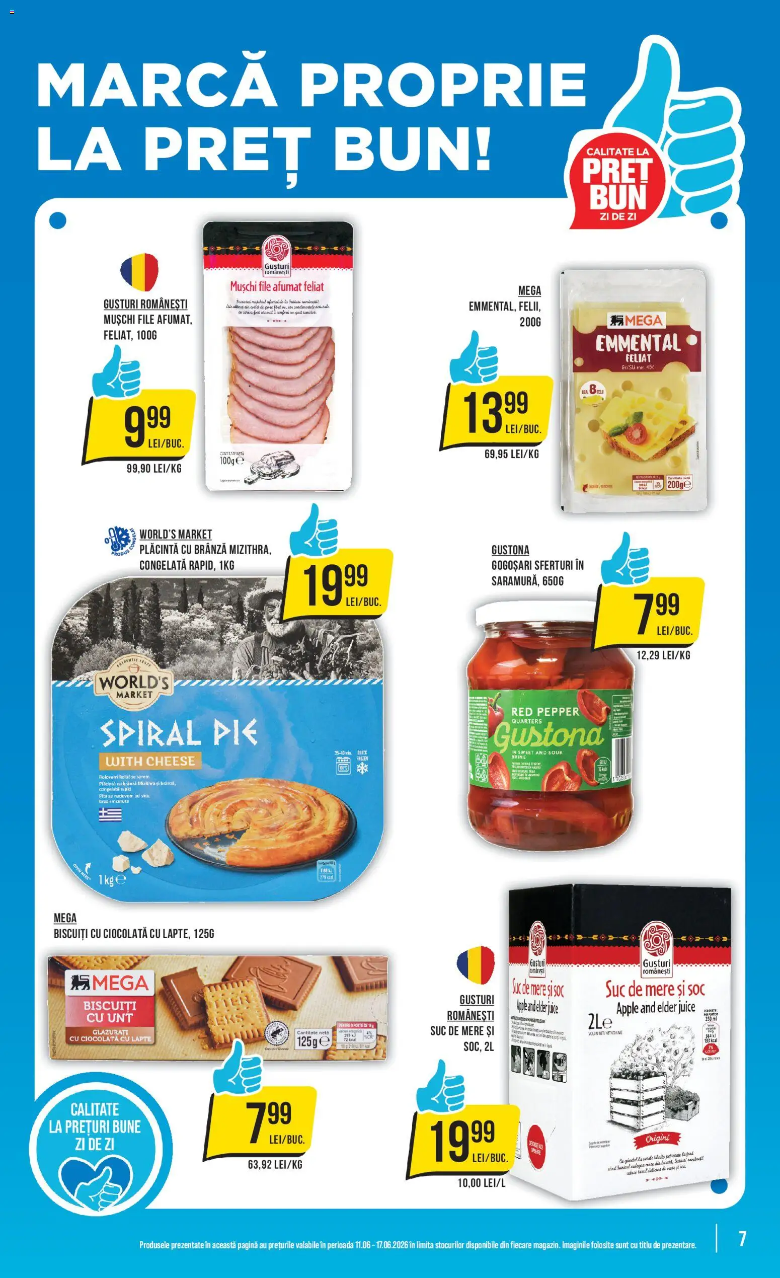 Noul catalog Mega Image – valabil de la 11.06.2026 | Pagină: 7 | Produse: Brânză, Apple, Ciocolată, Suc