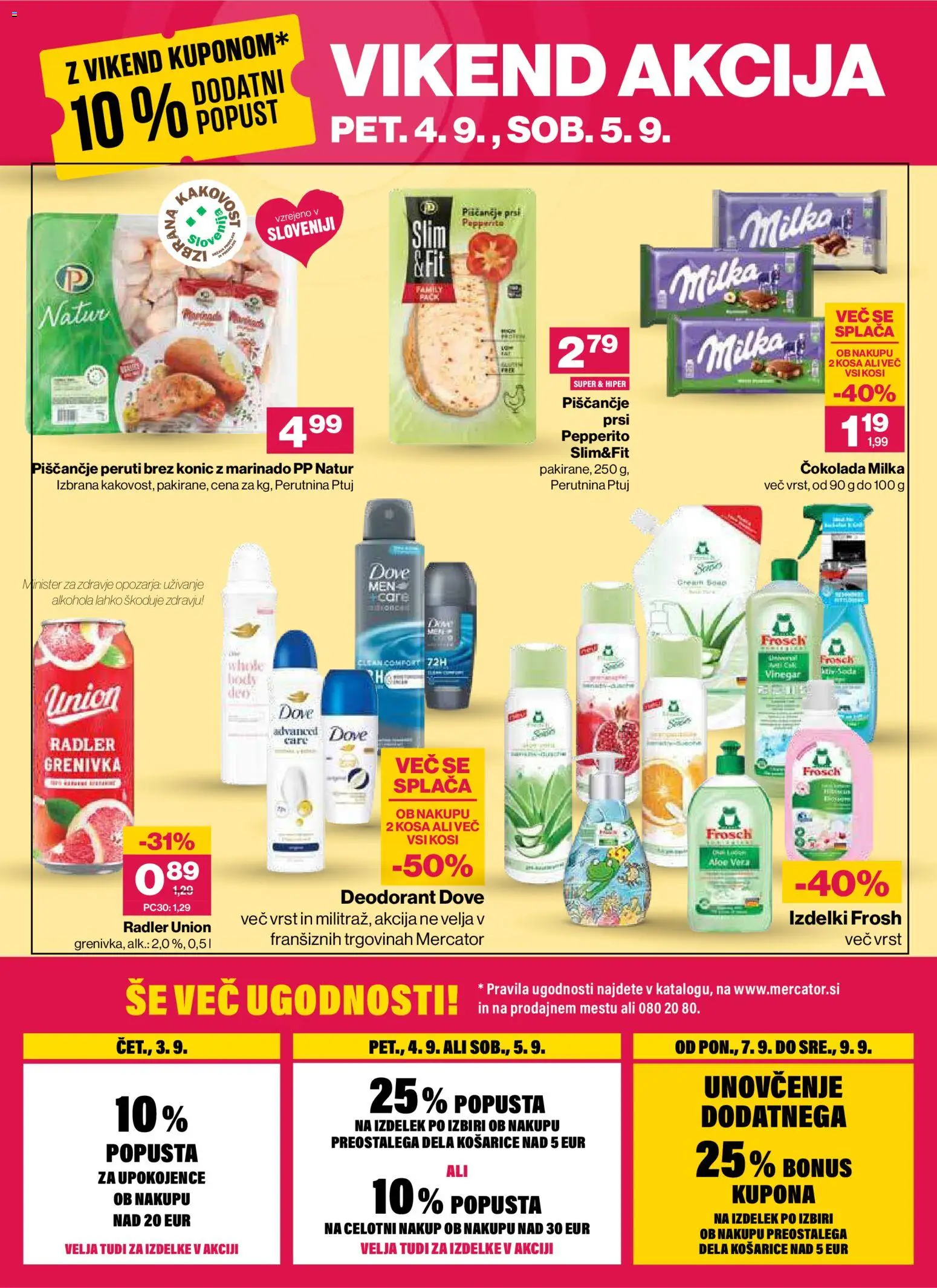 Novi Mercator katalog ponudbe – veljaven od 03.09.2026 | Stran: 40 | Izdelki: Radler, Cokolada, Deodorant, Grenivka