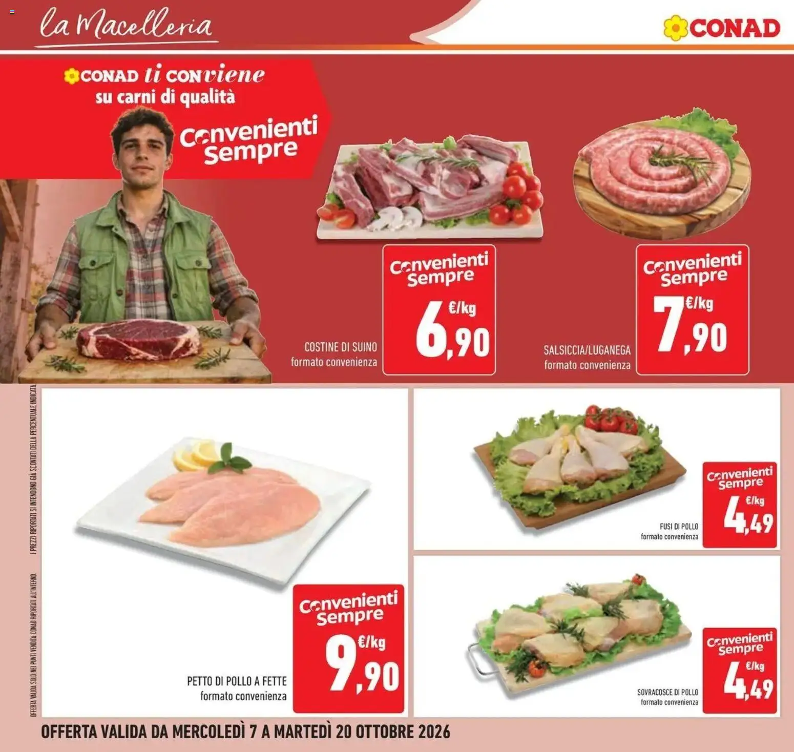 Anteprima volantino Conad dal 07/10/2026 prossima settimana | Pagina: 18 | Prodotti: Petto di Pollo, Pollo, Suino