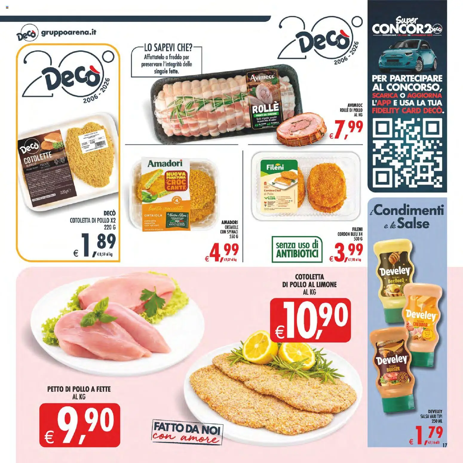 Volantino Decò del 23/10/2026 | Pagina: 18 | Prodotti: Petto di Pollo, Cheddar, Salsa, Spinaci