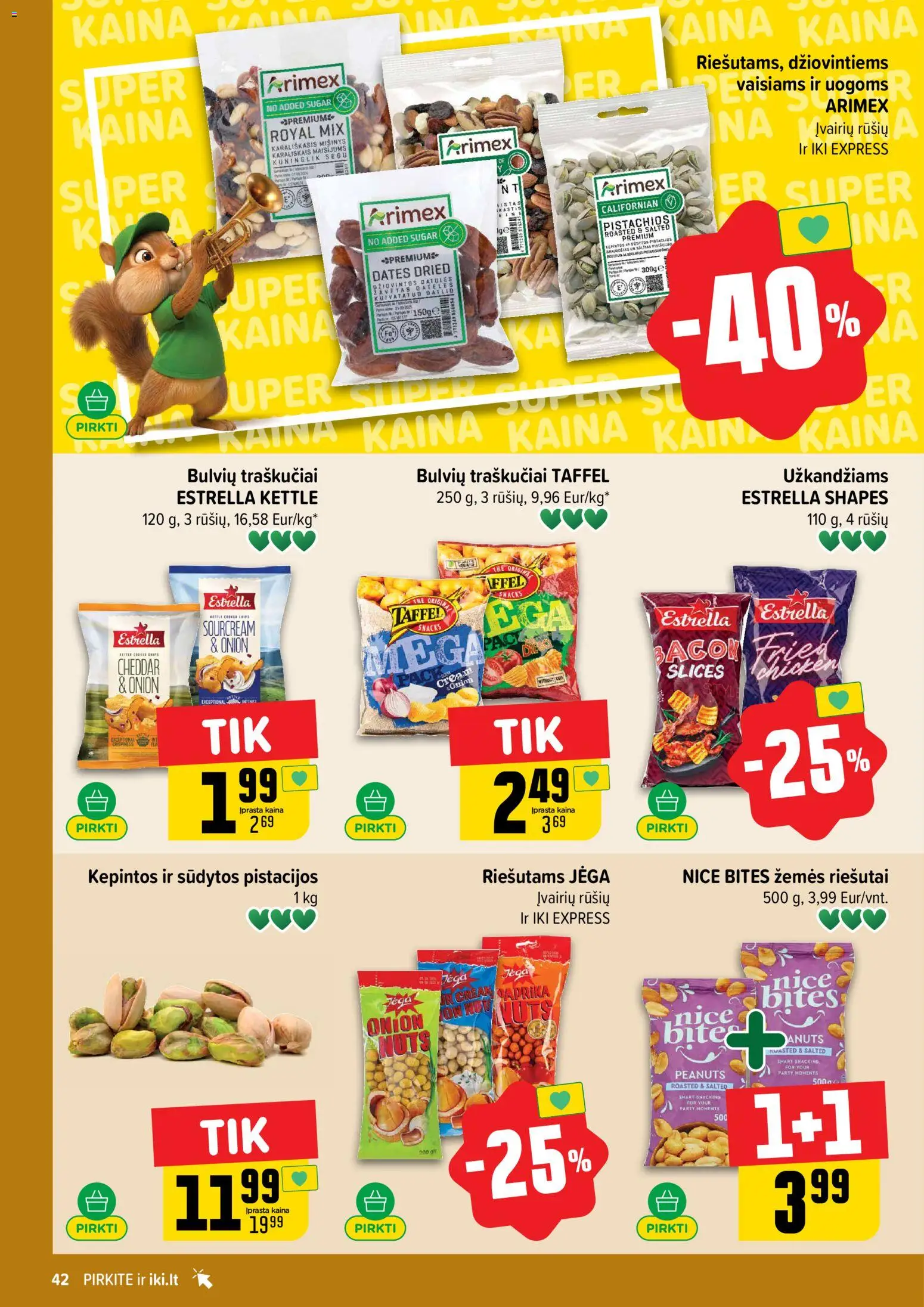 IKI akcijos nuo 18.05.2026 | Puslapis: 42 | Prekių: Riešutai, Paprika, Traškučiai, Pistacijos