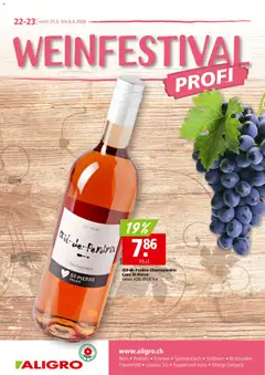 Aligro aktionen Weinfestival Schlieren, Gossau SG, Frauenfeld, Rapperswil-Jona, Sargans, Bern ab 25.05.2026 gültig