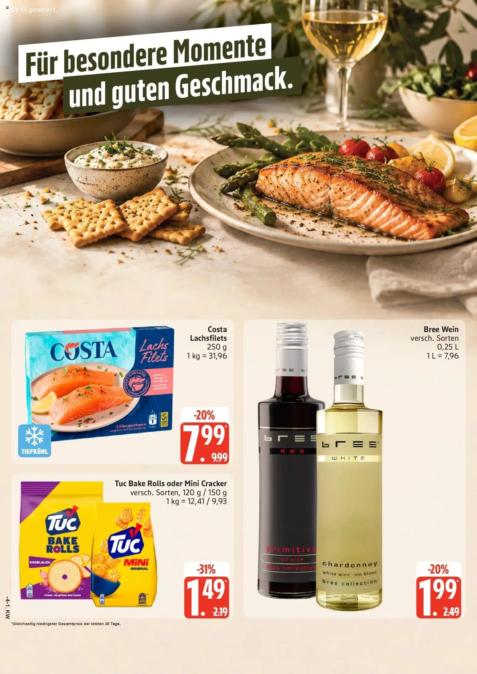 Edeka Prospekt Hamburg (ab 19.10.2026) » Angebote Online | Seite: 16 | Produkte: Bree, Lachs, Knoblauch, Wein