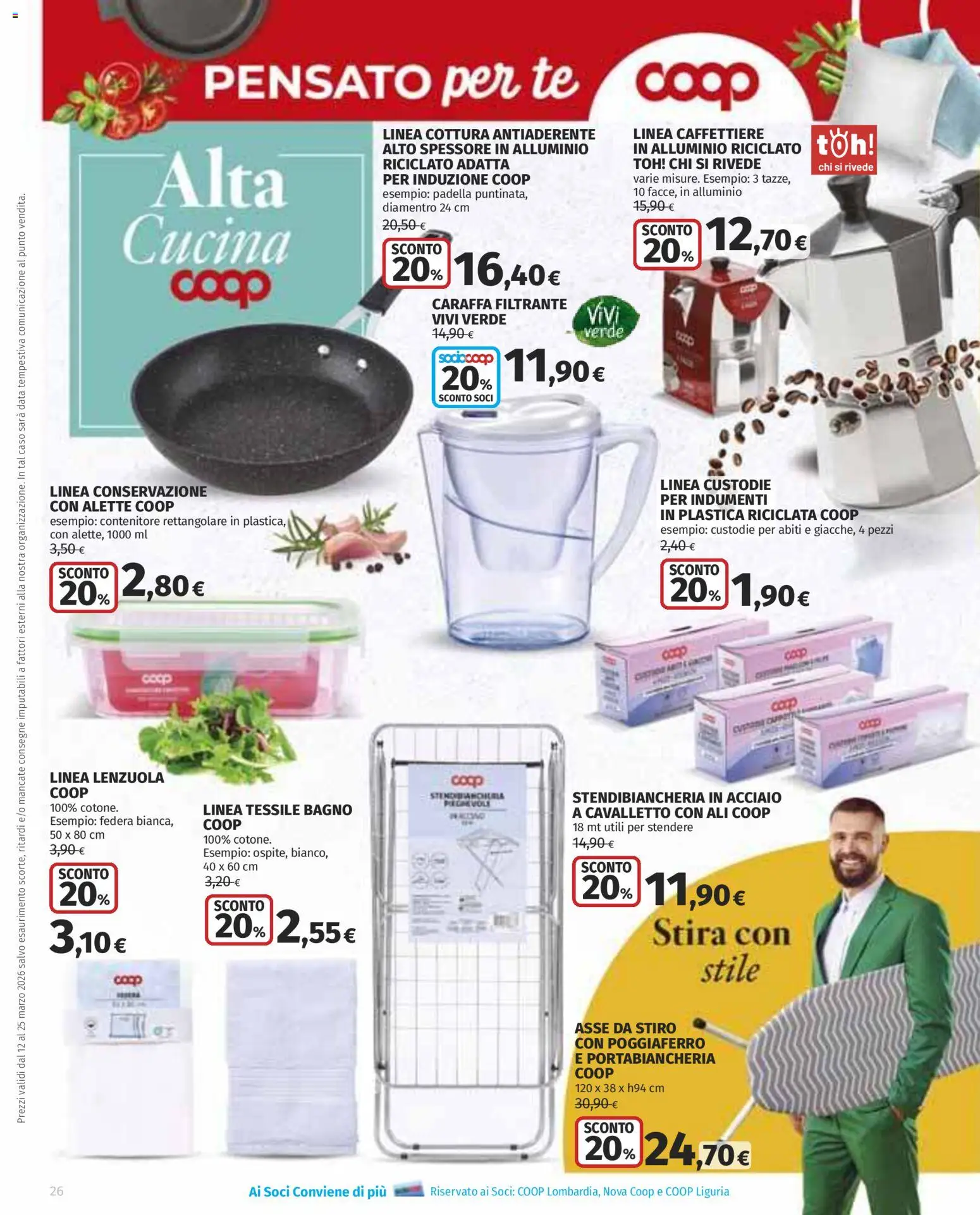 Volantino COOP del 12.03.2026 | Pagina: 26 | Prodotti: Caraffa, Abiti, Data, Federa