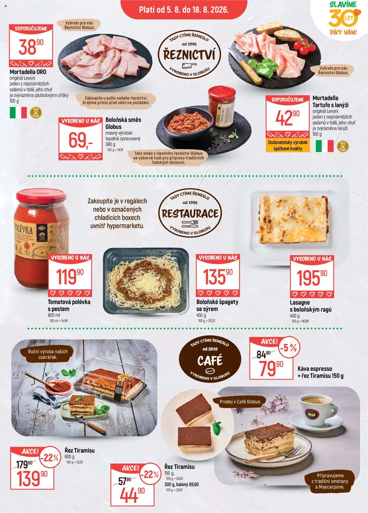 Globus leták od 05.08.2026 | Strana: 10 | Produkty: Globus, Káva, Špagety, Lasagne