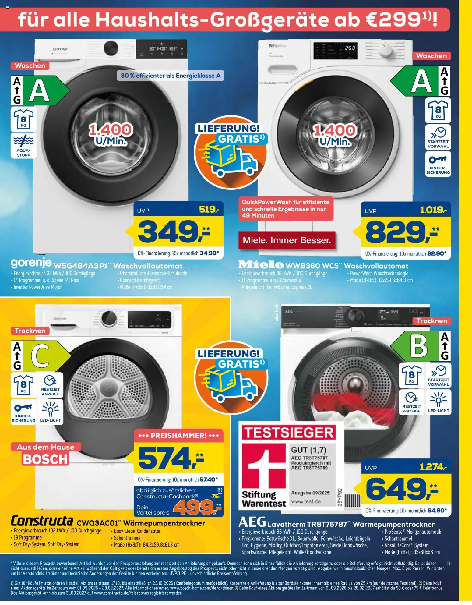 Euronics Prospekt – gültig ab 24.10.2026 | Seite: 11 | Produkte: Miele, Bosch, AEG, Bettwäsche