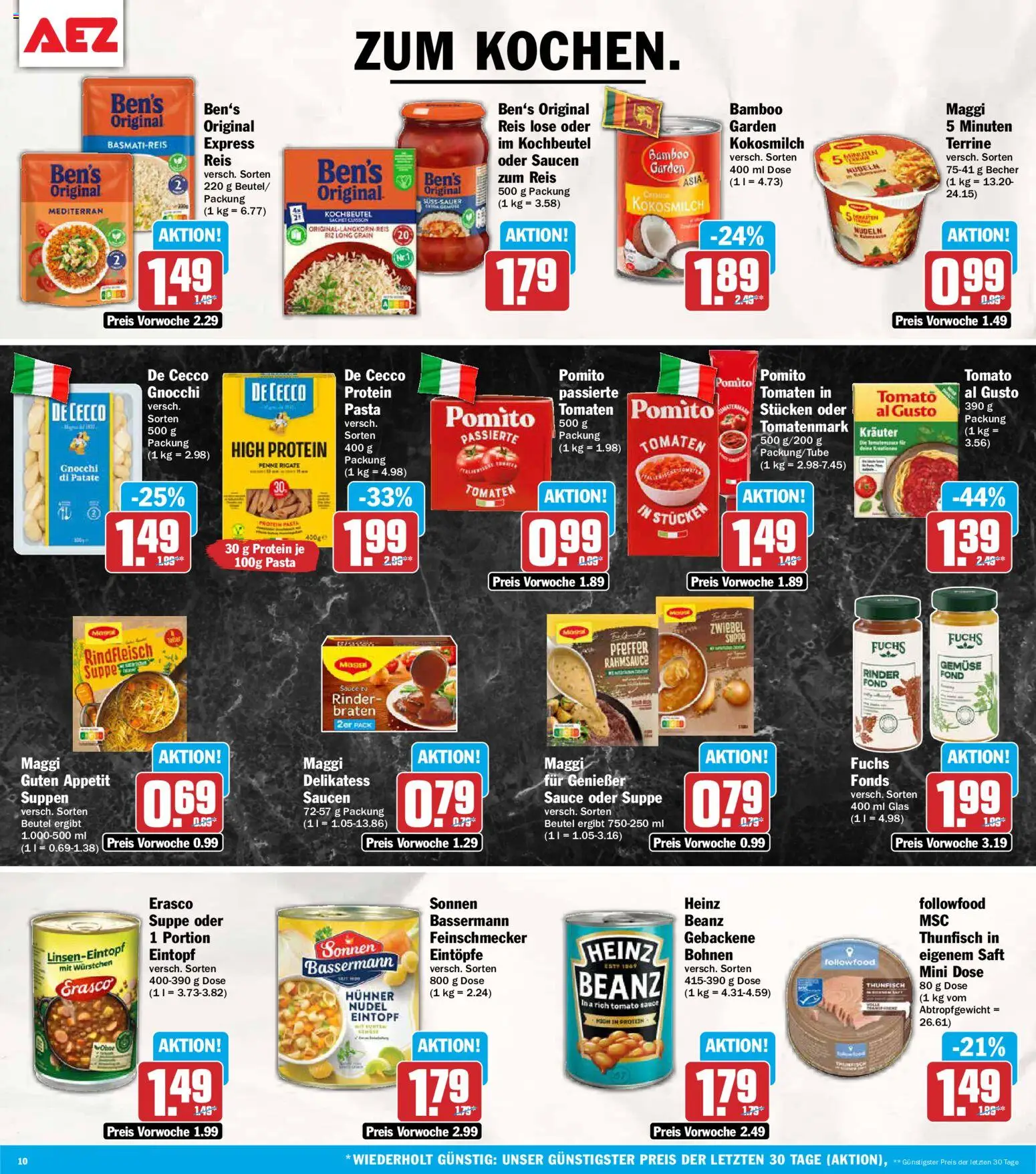 AEZ Prospekt – gültig ab 10.08.2026 | Seite: 10 | Produkte: Basmatireis, Saft, Rindfleisch, Erasco