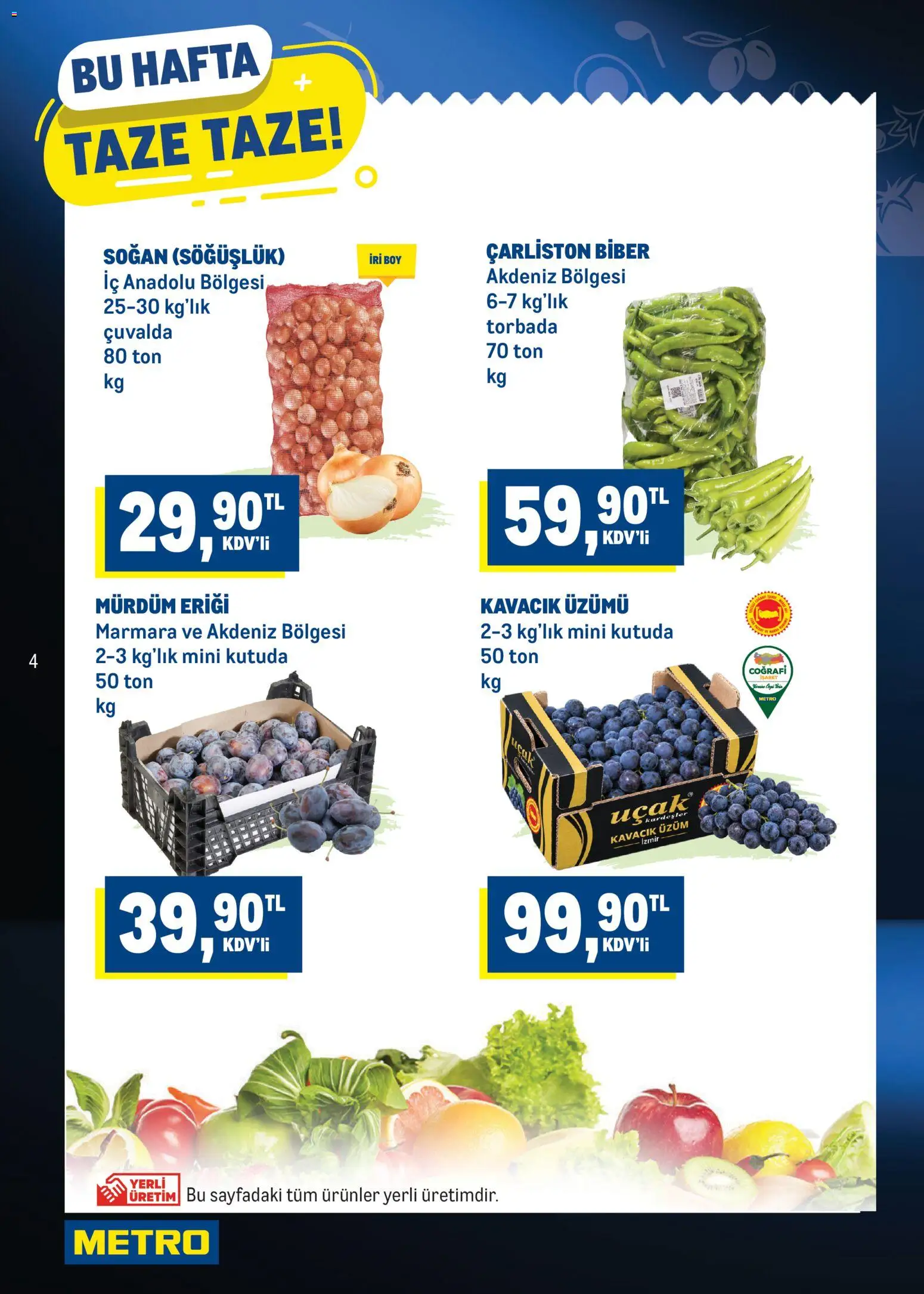 Metro Katalog - 09 Eylül 2026 tarihinden itibaren geçerlidir | Sayfa: 4 | Ürünler: Taze soğan, Soğan, Biber, Üzüm