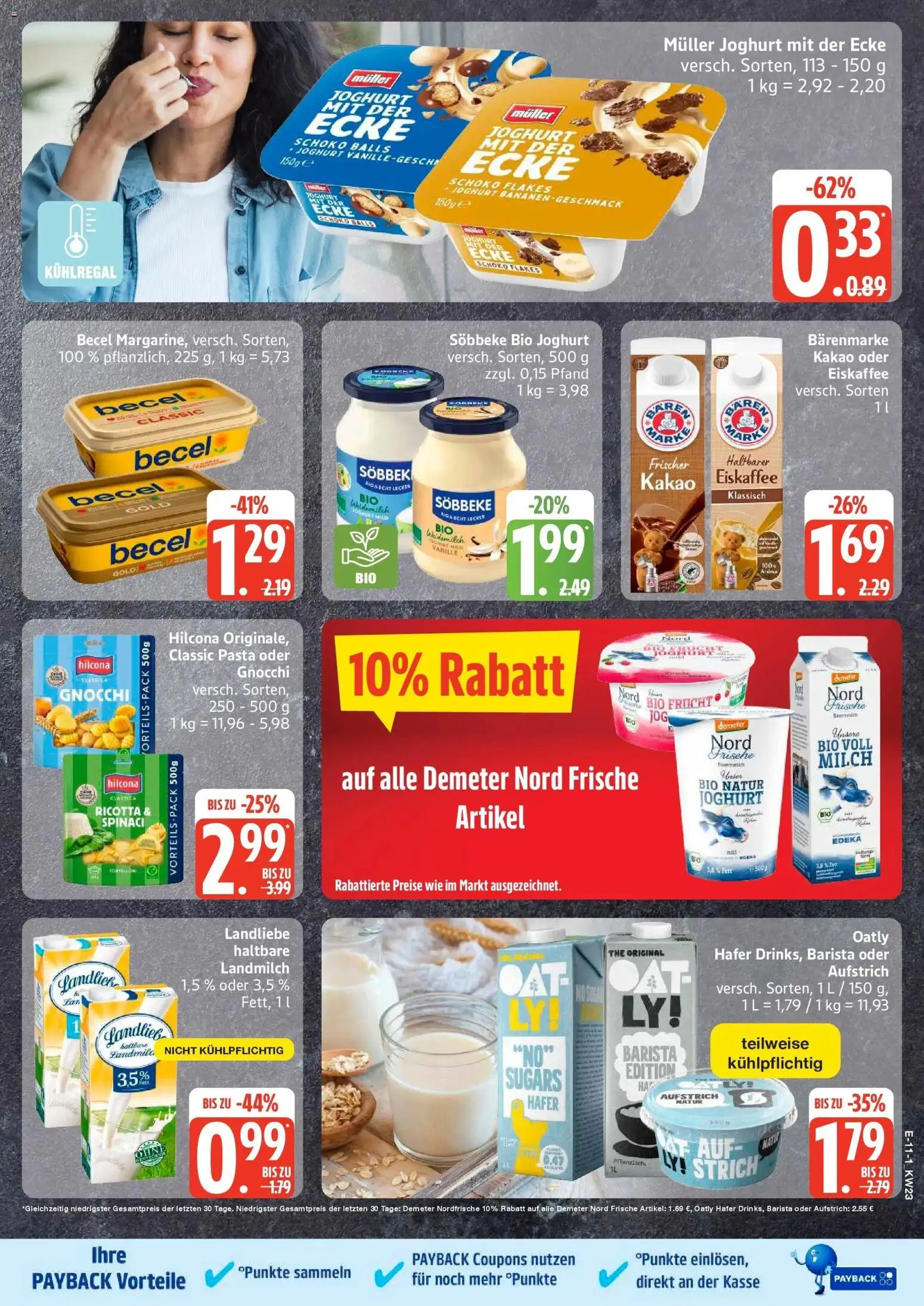 Edeka prospekt Großenwiehe – gültig ab 01.06.2026 | Seite: 13 | Produkte: Milch, Joghurt, Becel, Oatly