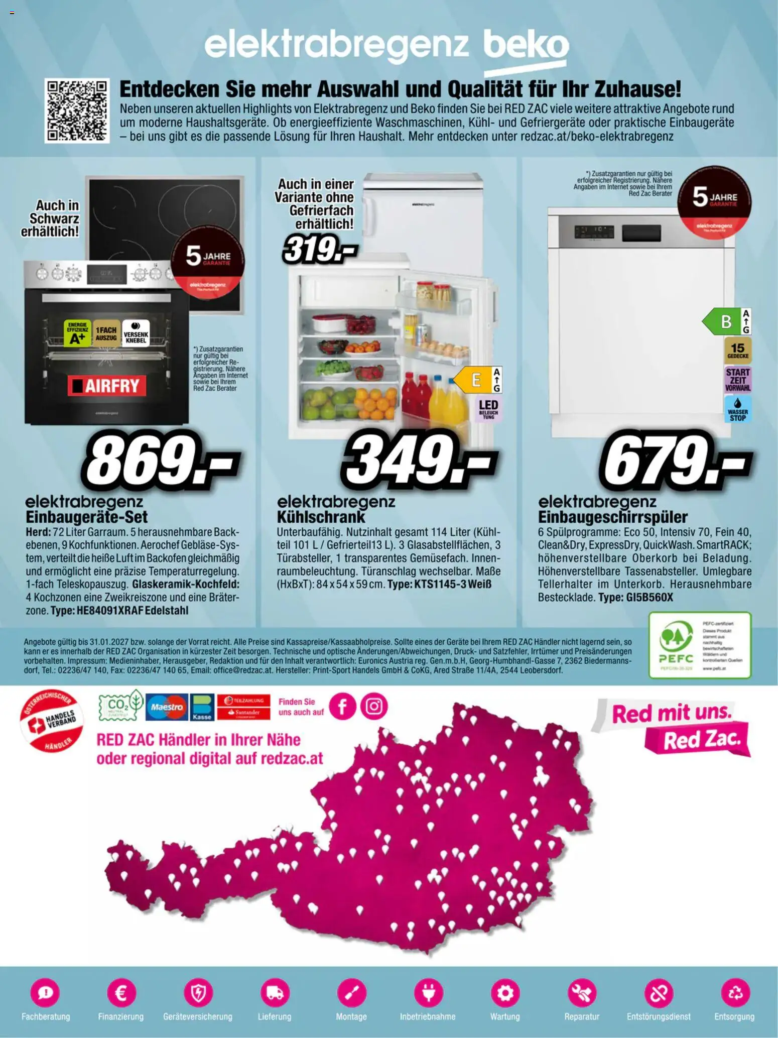 RED ZAC Beko & Elektrabregenz gültig ab 18.03.2026 | Seite: 8 | Produkte: Wasser, Kühlschrank, Herd