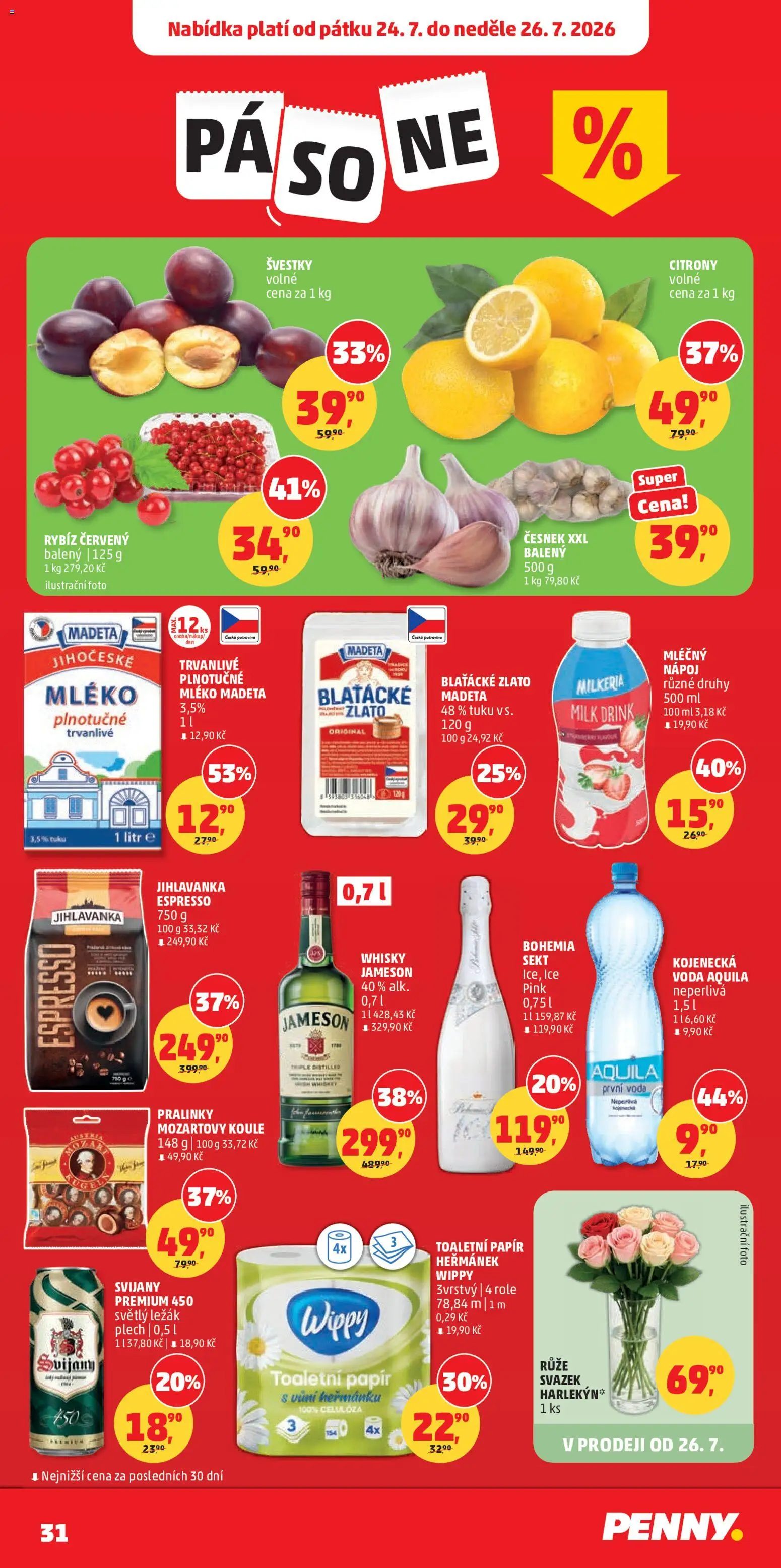 Penny Market leták od 22.07.2026 | Strana: 31 | Produkty: Voda, Mléko, Česnek, Aquila