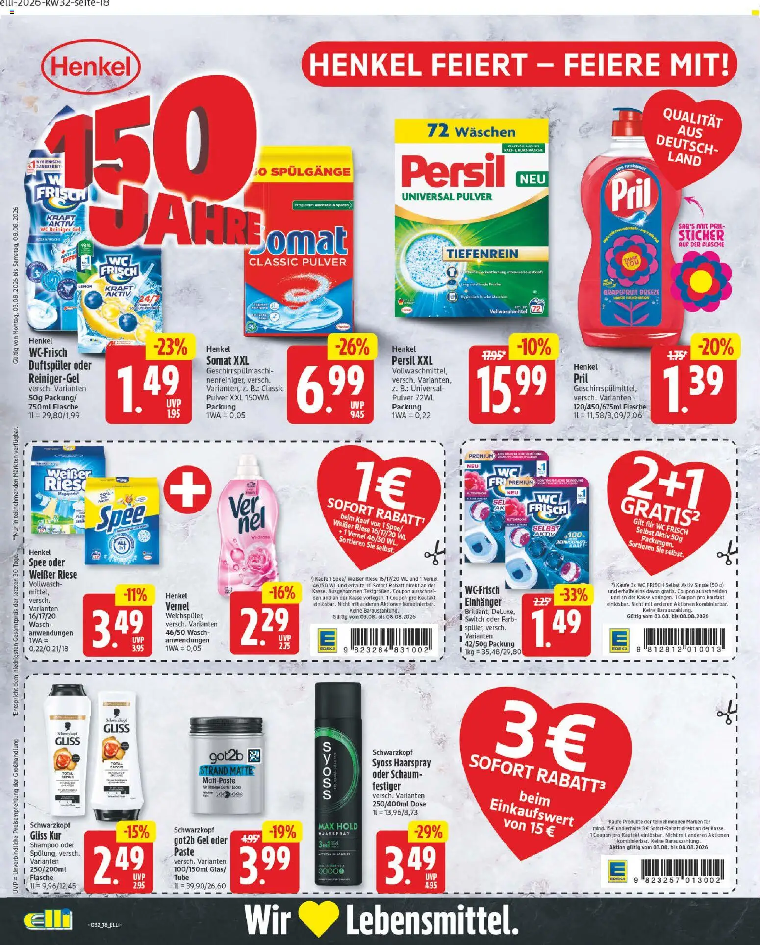 Elli Markt Prospekt Delbrück – gültig ab 03.08.2026 | Seite: 18 | Produkte: Haarspray, Grapefruit, Spee, Pril